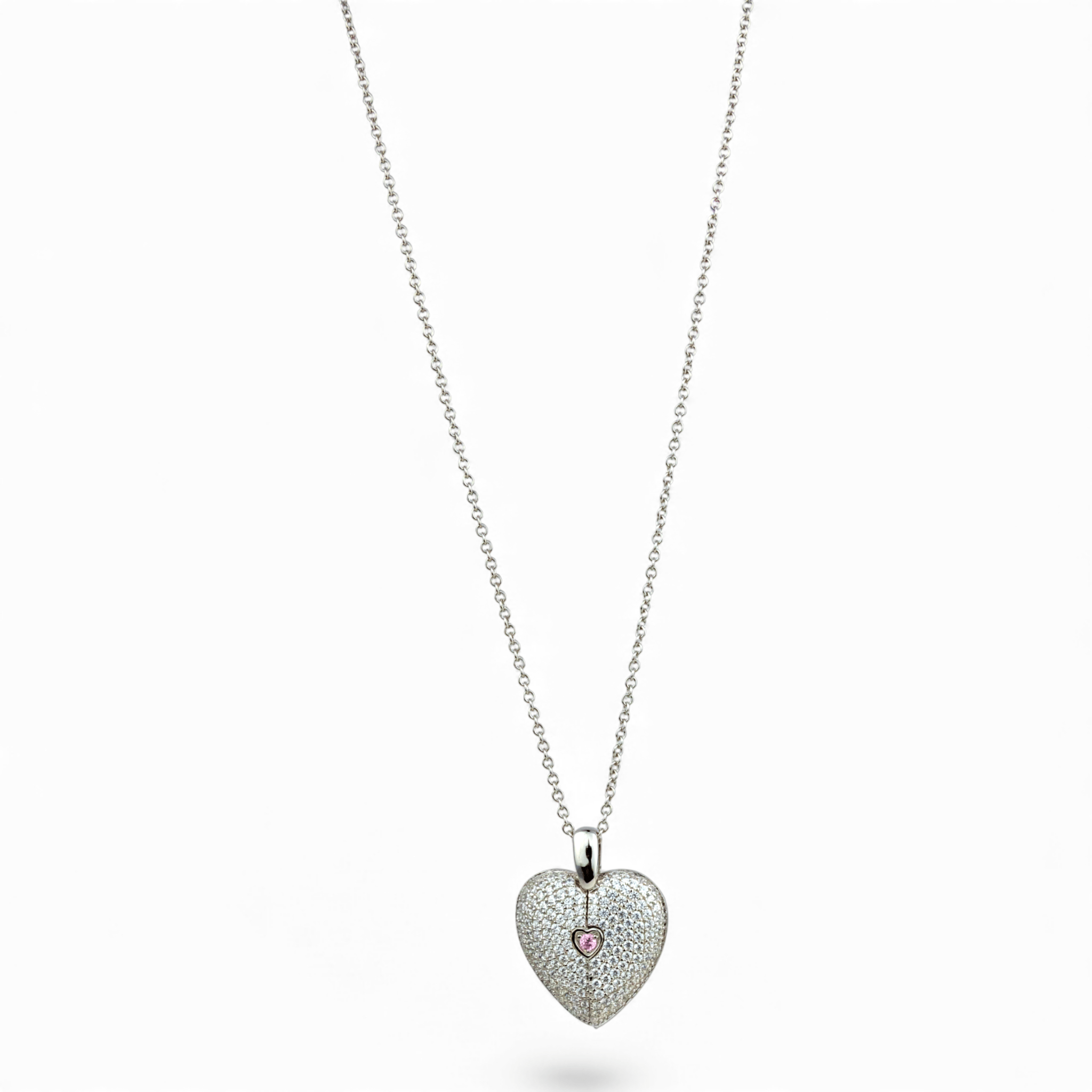 Pave Split Heart PENDANT - Miraura Jewels
