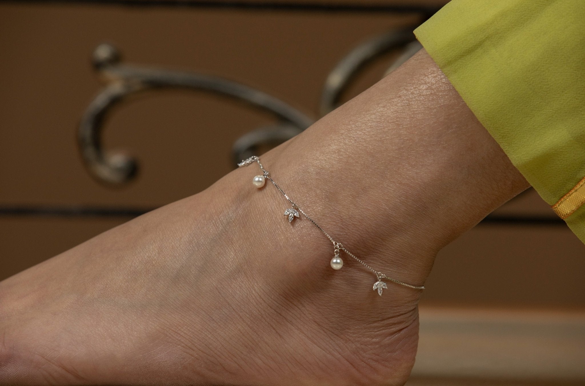Pearl Bloom Anklet Pair - Miraura Jewels