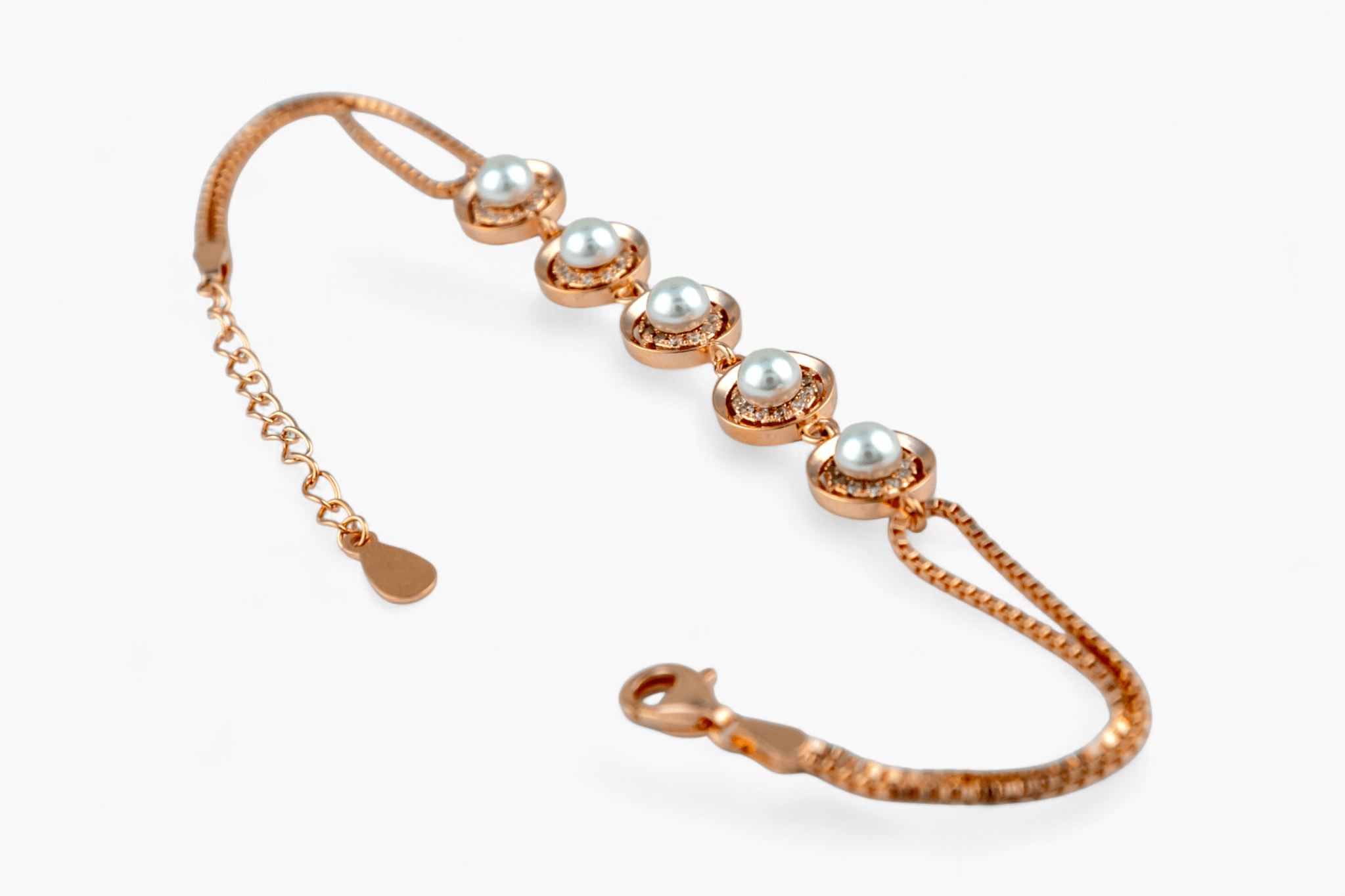 Pearl Station Slider Bracelet. - Miraura Jewels