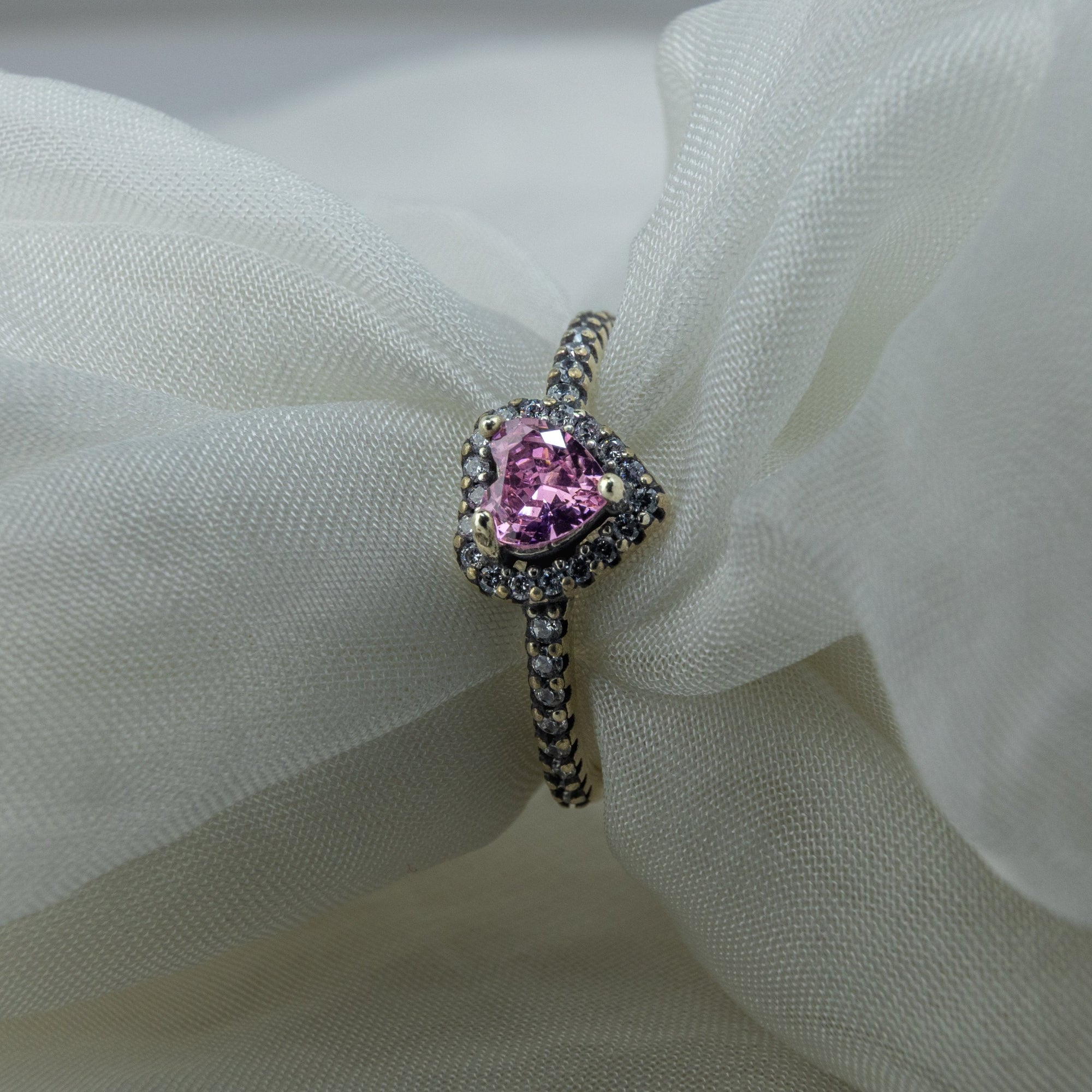 Pink Heart Promise Ring - Miraura Jewels