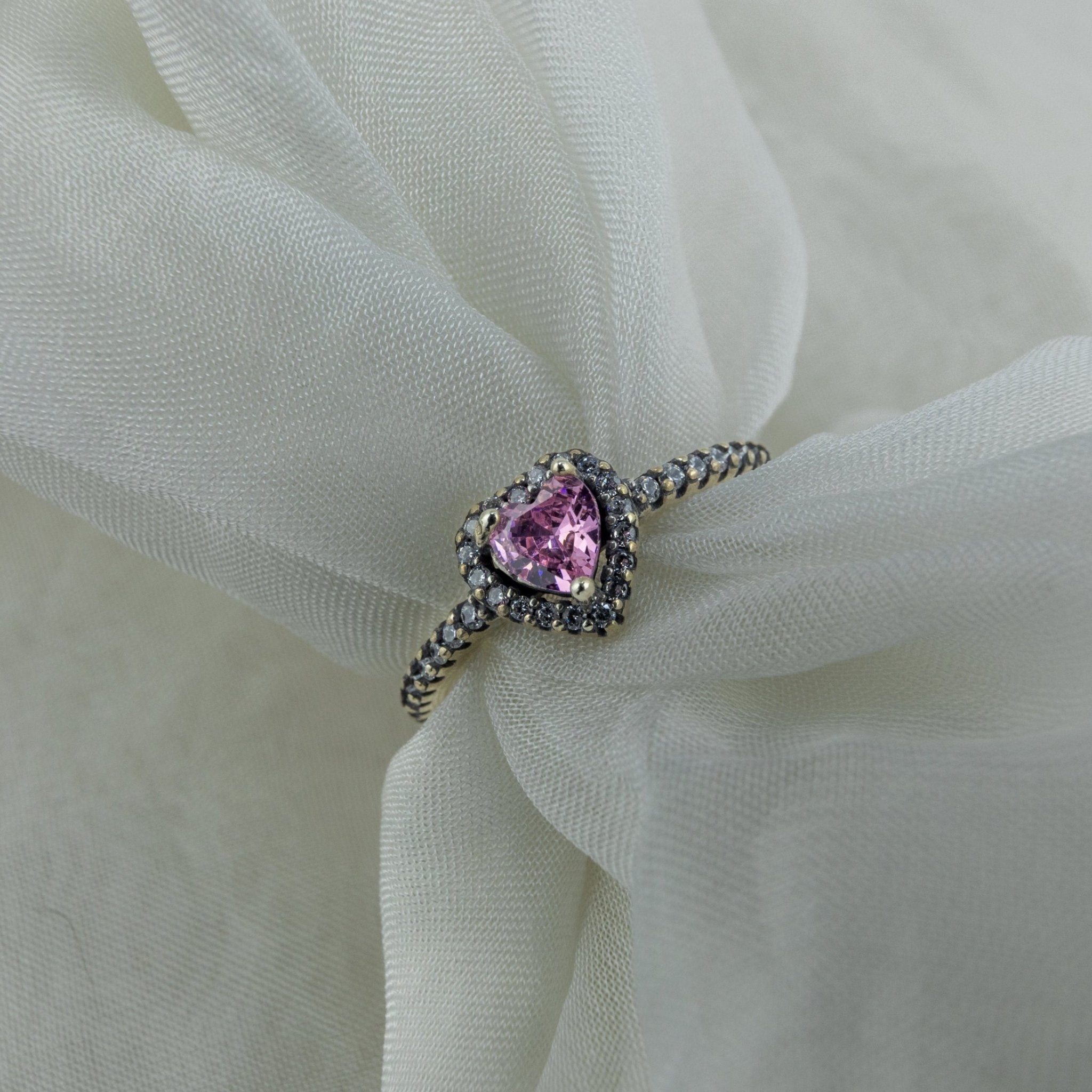 Pink Heart Promise Ring - Miraura Jewels
