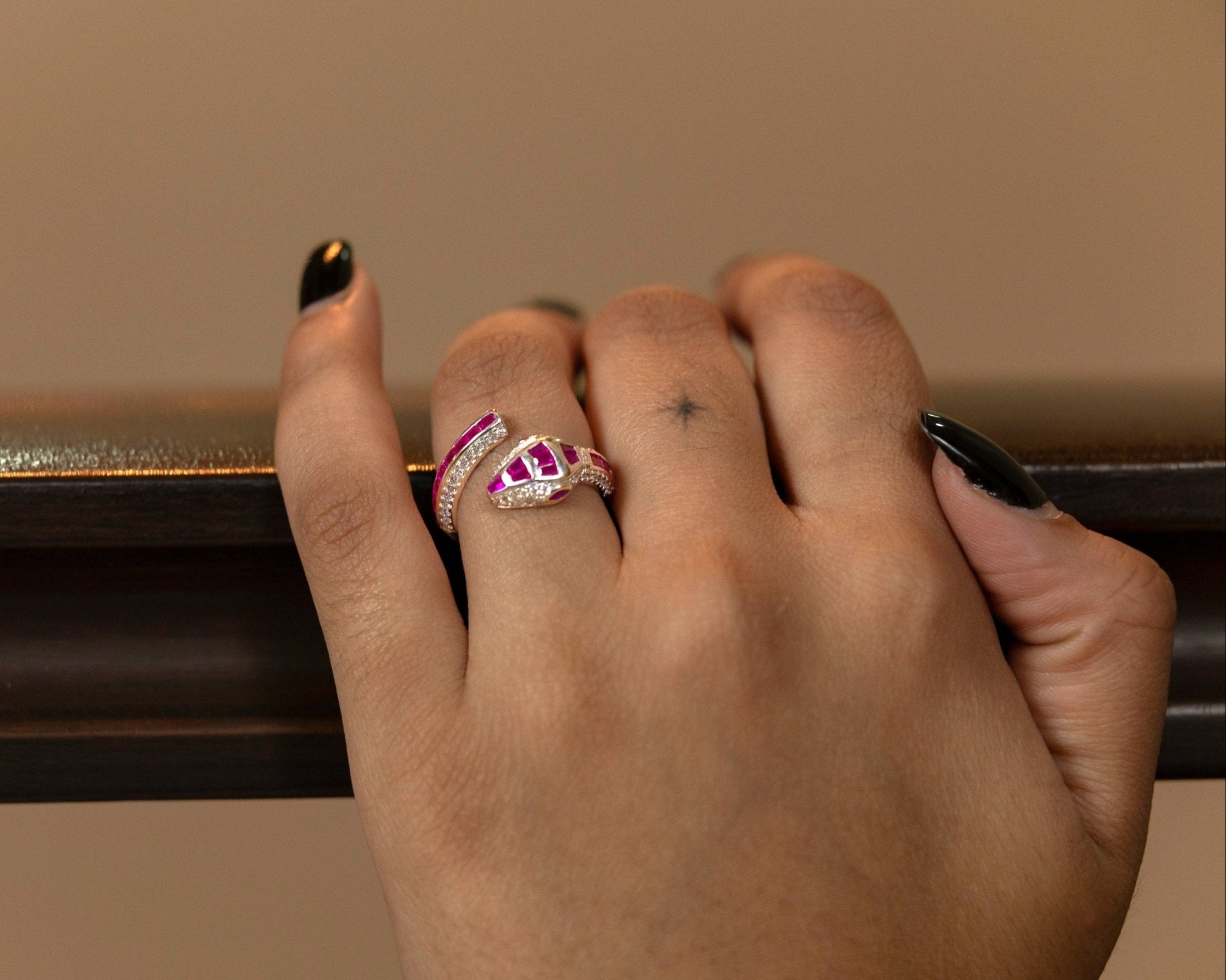 Pink Serpent Ring - Miraura Jewels