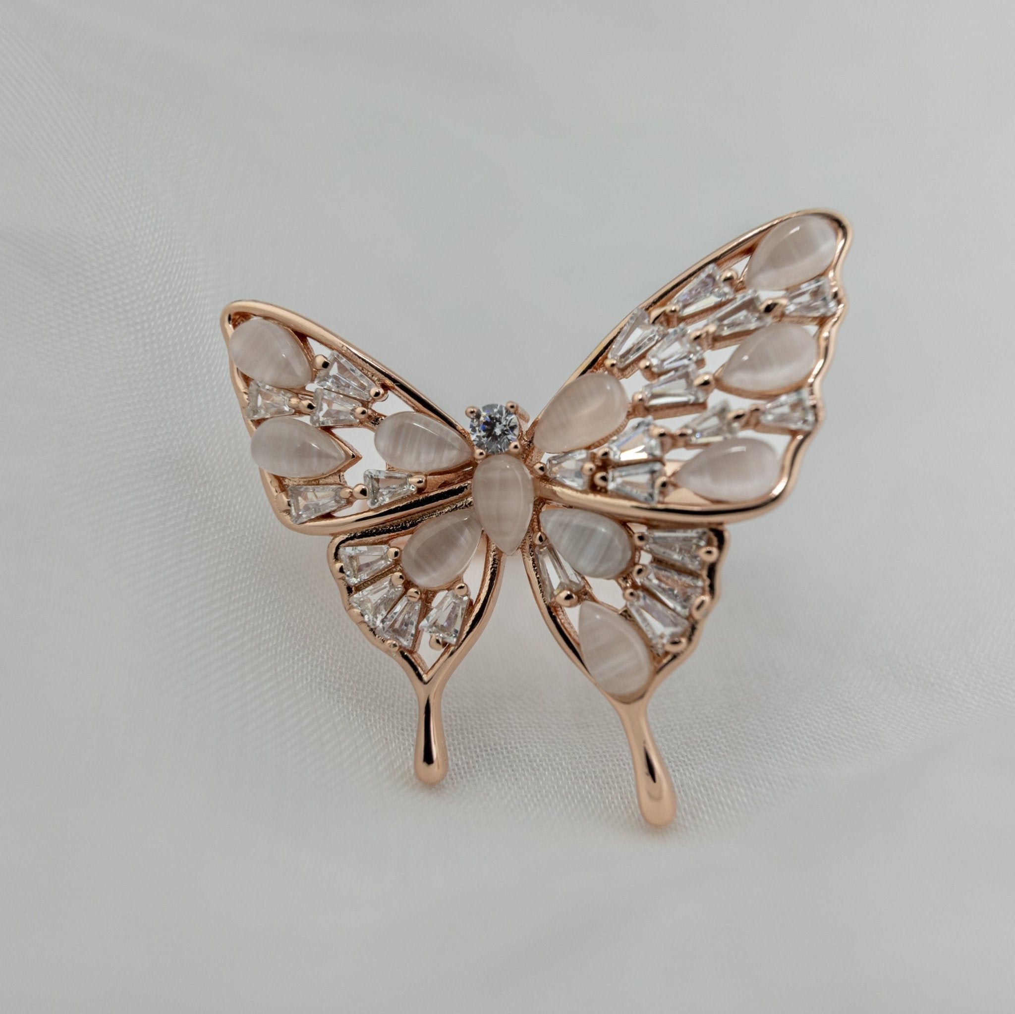 Polished Stone Butterfly Ring - Miraura Jewels