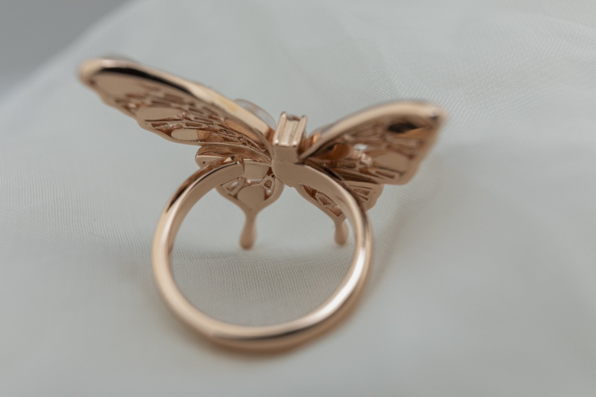 Polished Stone Butterfly Ring - Miraura Jewels
