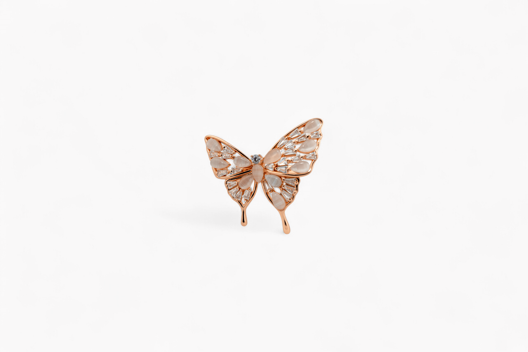 Polished Stone Butterfly Ring - Miraura Jewels