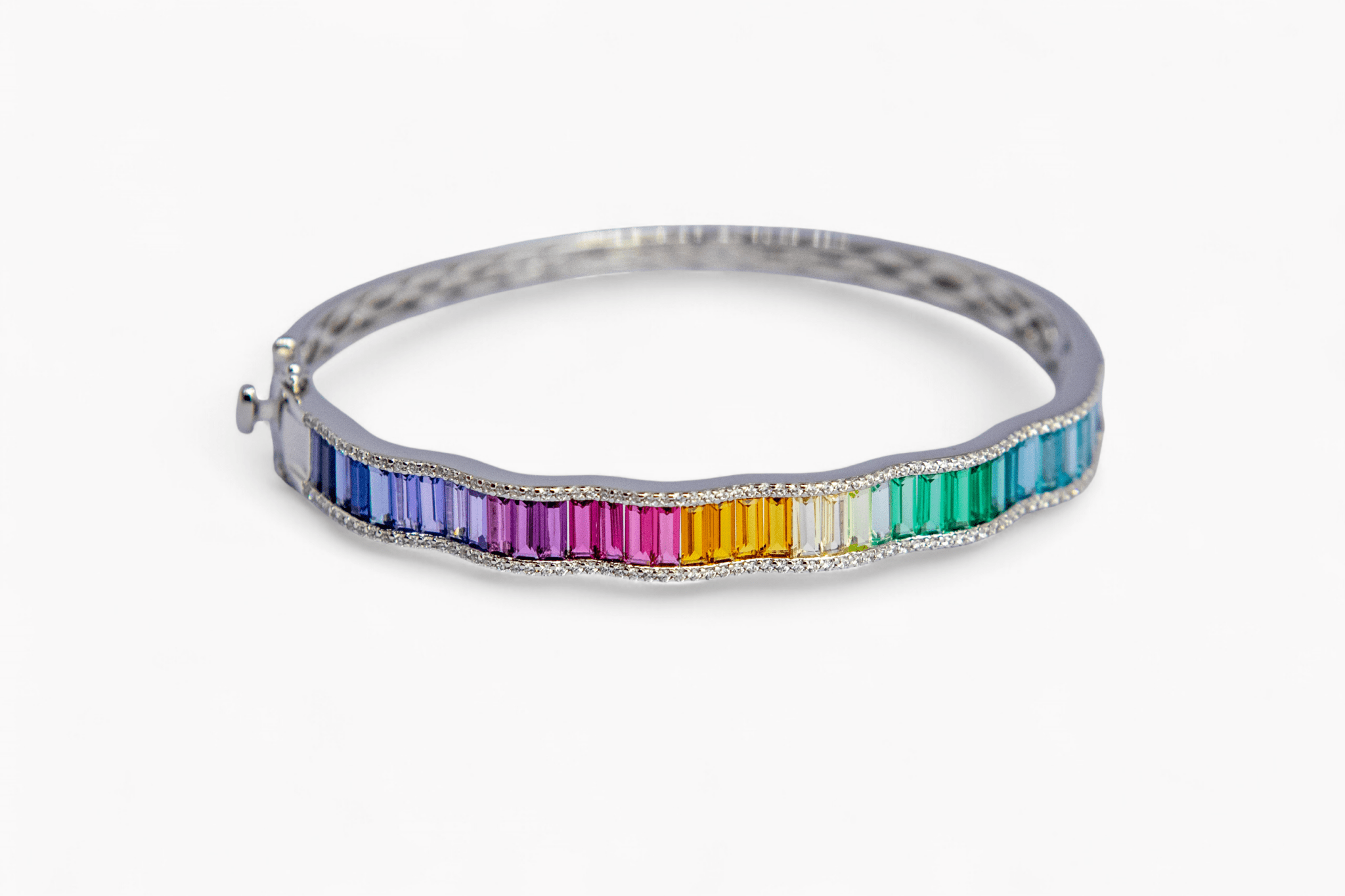 Rainbow Baguette Bangle - Miraura Jewels