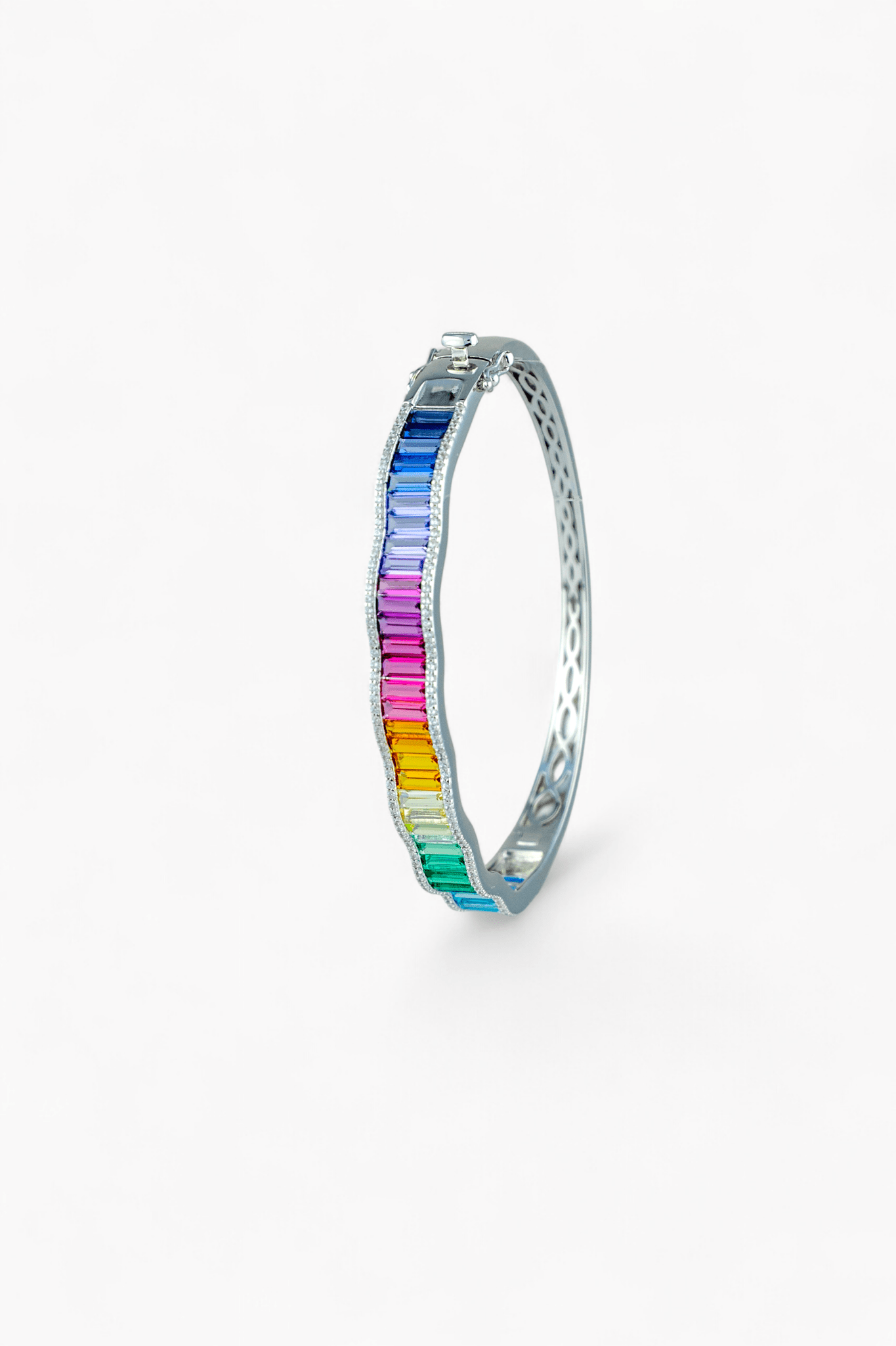 Rainbow Baguette Bangle - Miraura Jewels