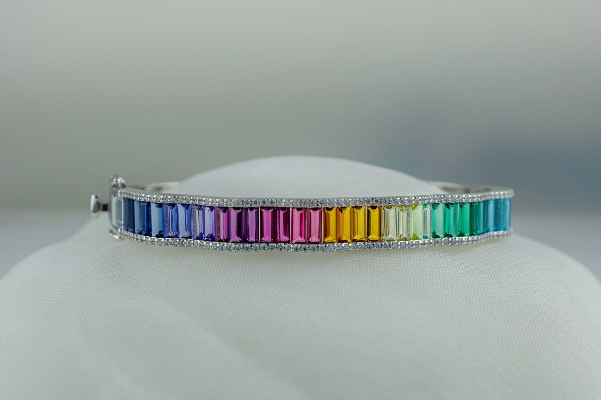 Rainbow Baguette Bangle - Miraura Jewels