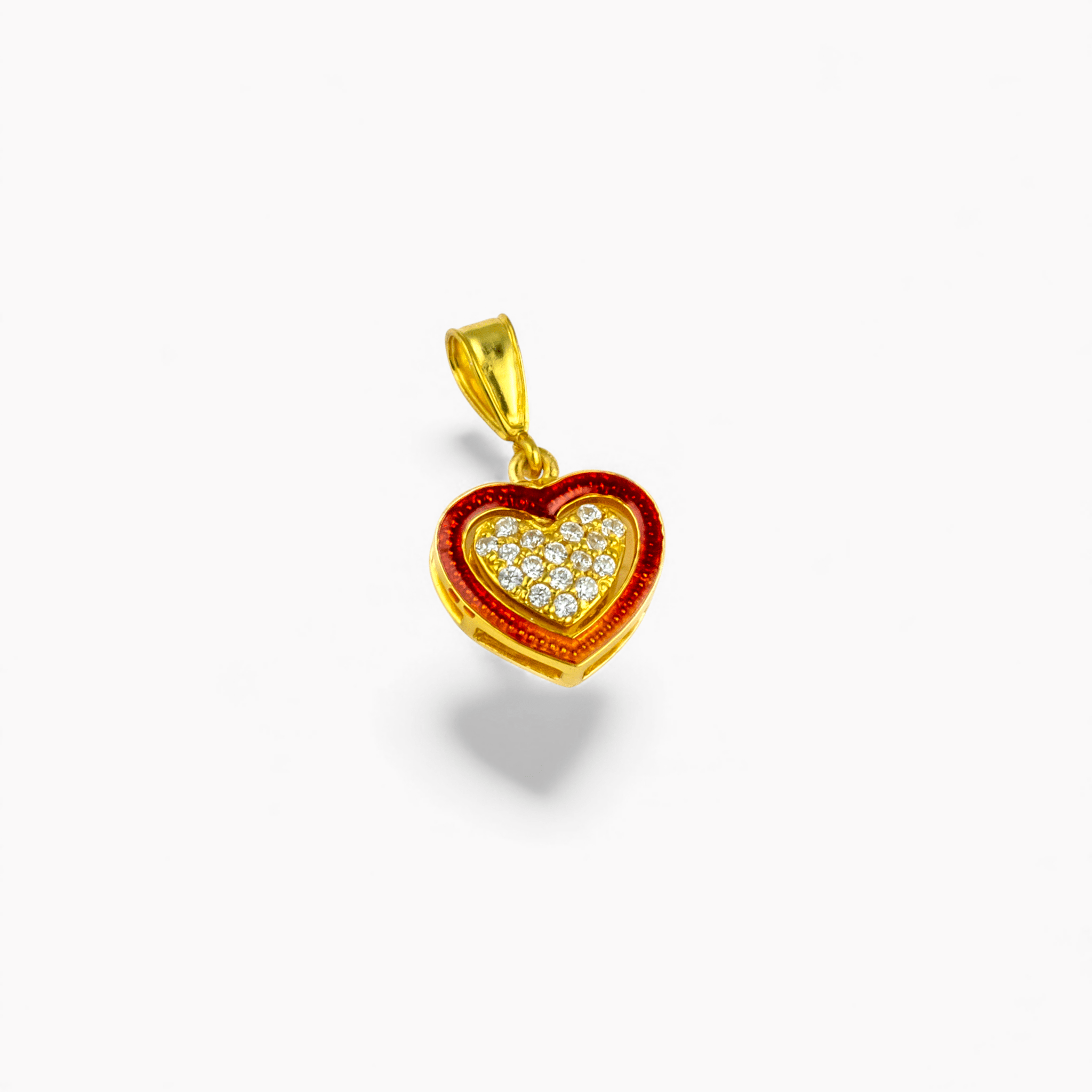 Red Enamel Heart Pendant - Miraura Jewels
