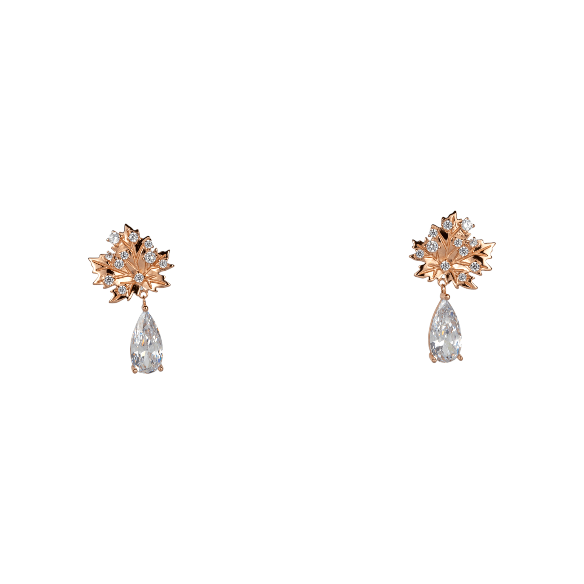 Rose Gold Blossom Teardrop Earrings - Miraura Jewels