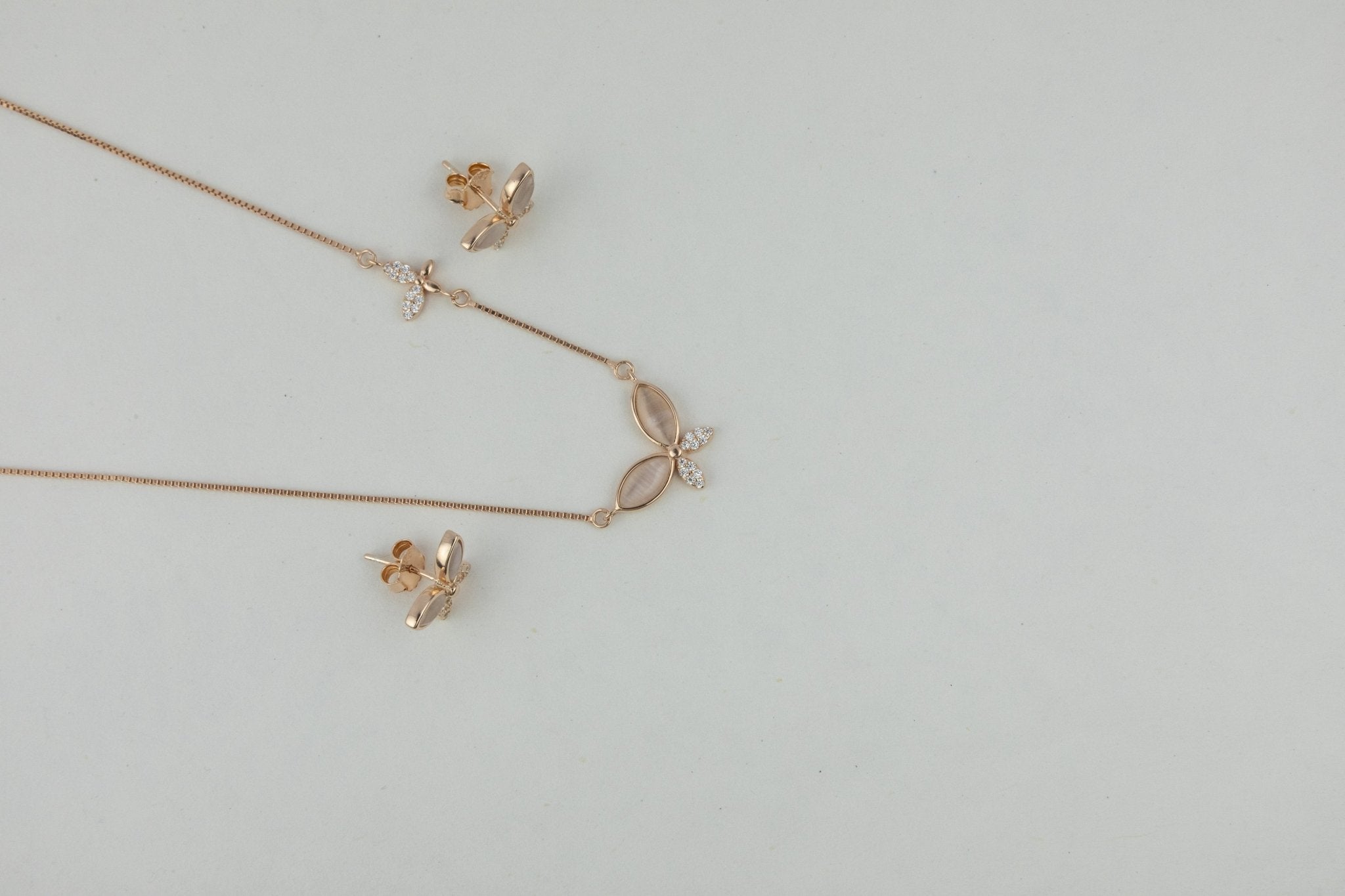 Rose Gold Butterfly Lariat Necklace - Miraura Jewels