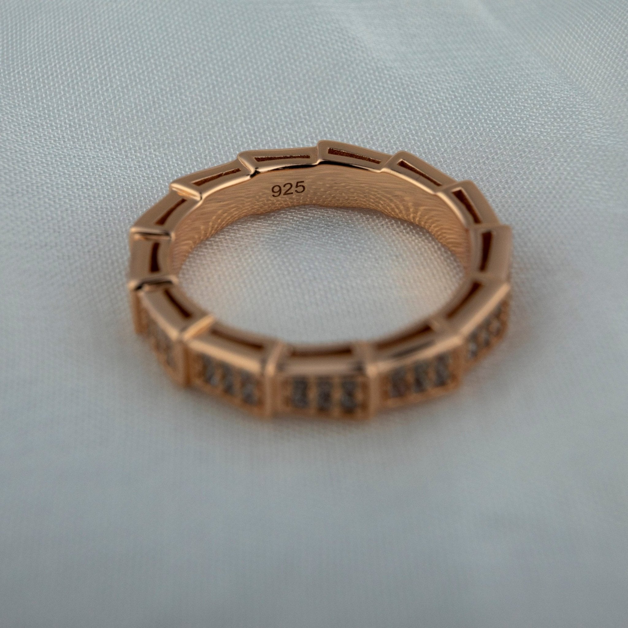 Rose Gold CZ Segment Band - Miraura Jewels