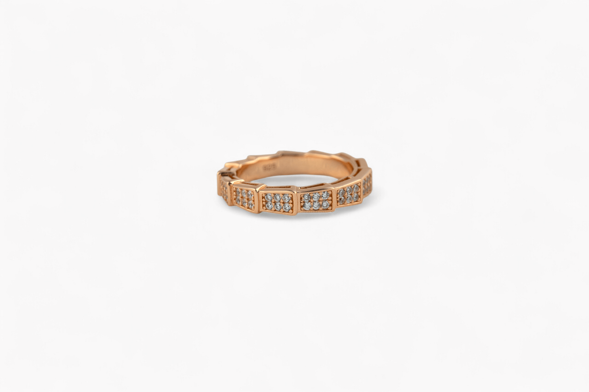Rose Gold CZ Segment Band - Miraura Jewels