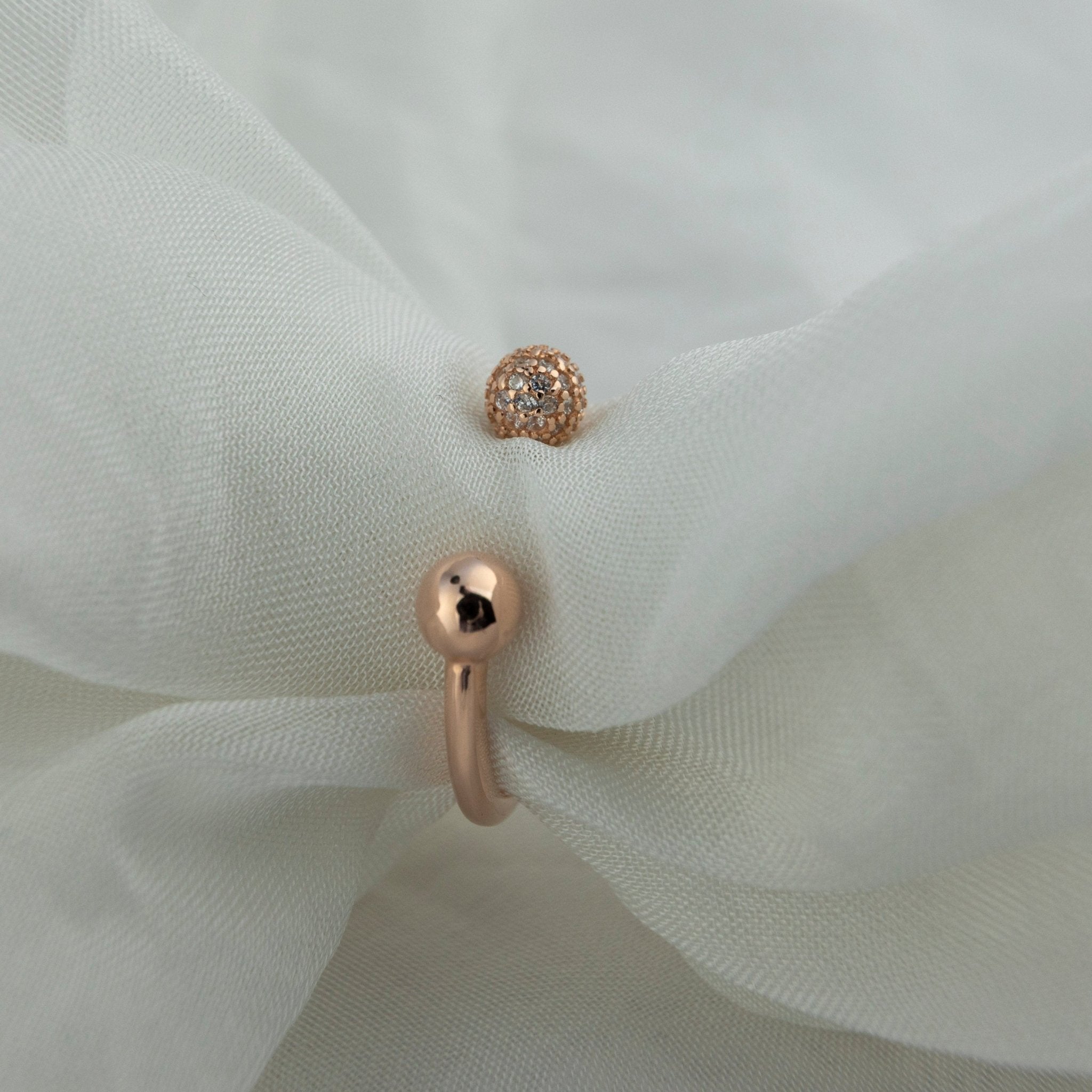 Rose Gold Dotted Open Ring - Miraura Jewels