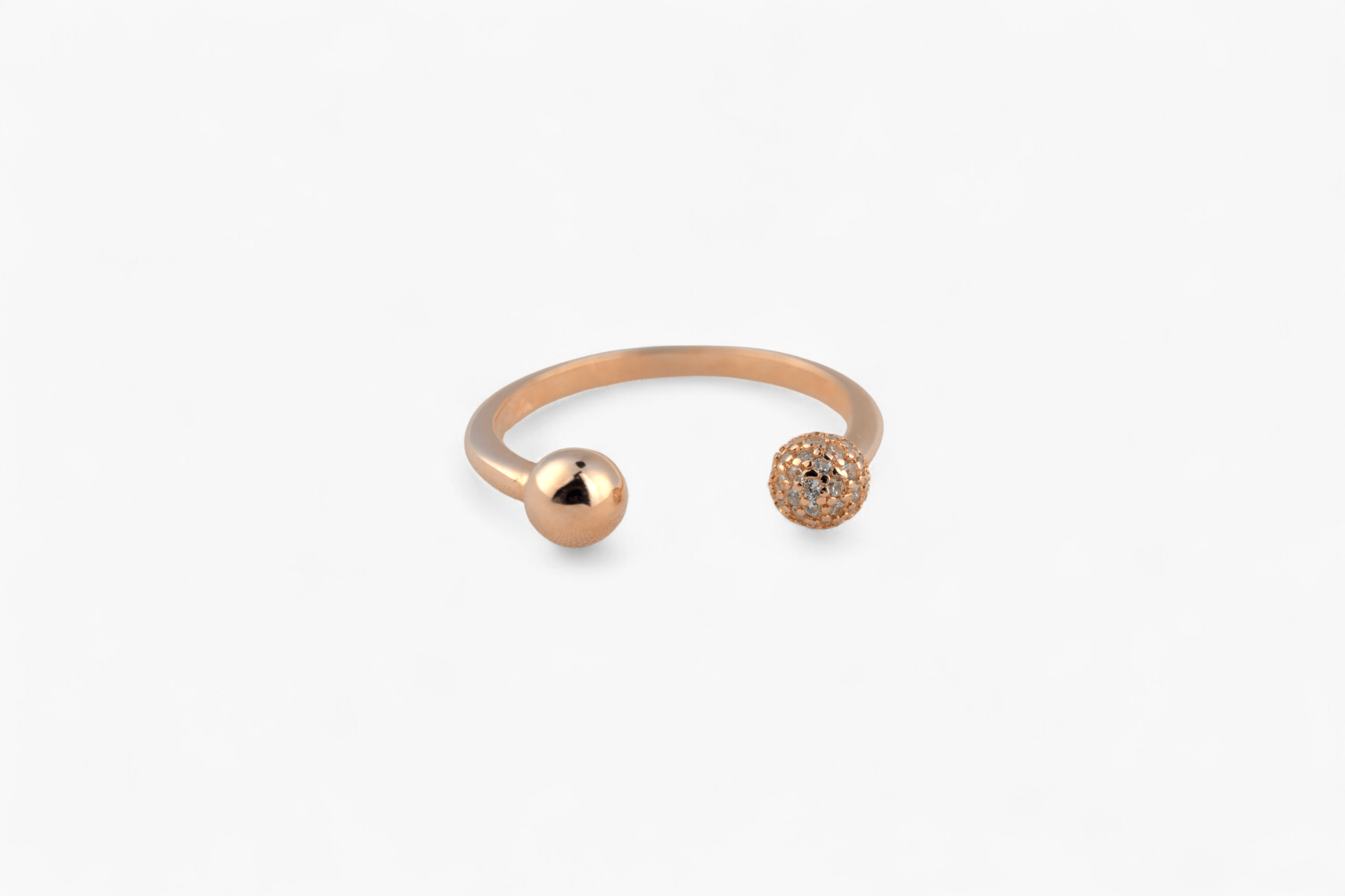 Rose Gold Dotted Open Ring - Miraura Jewels