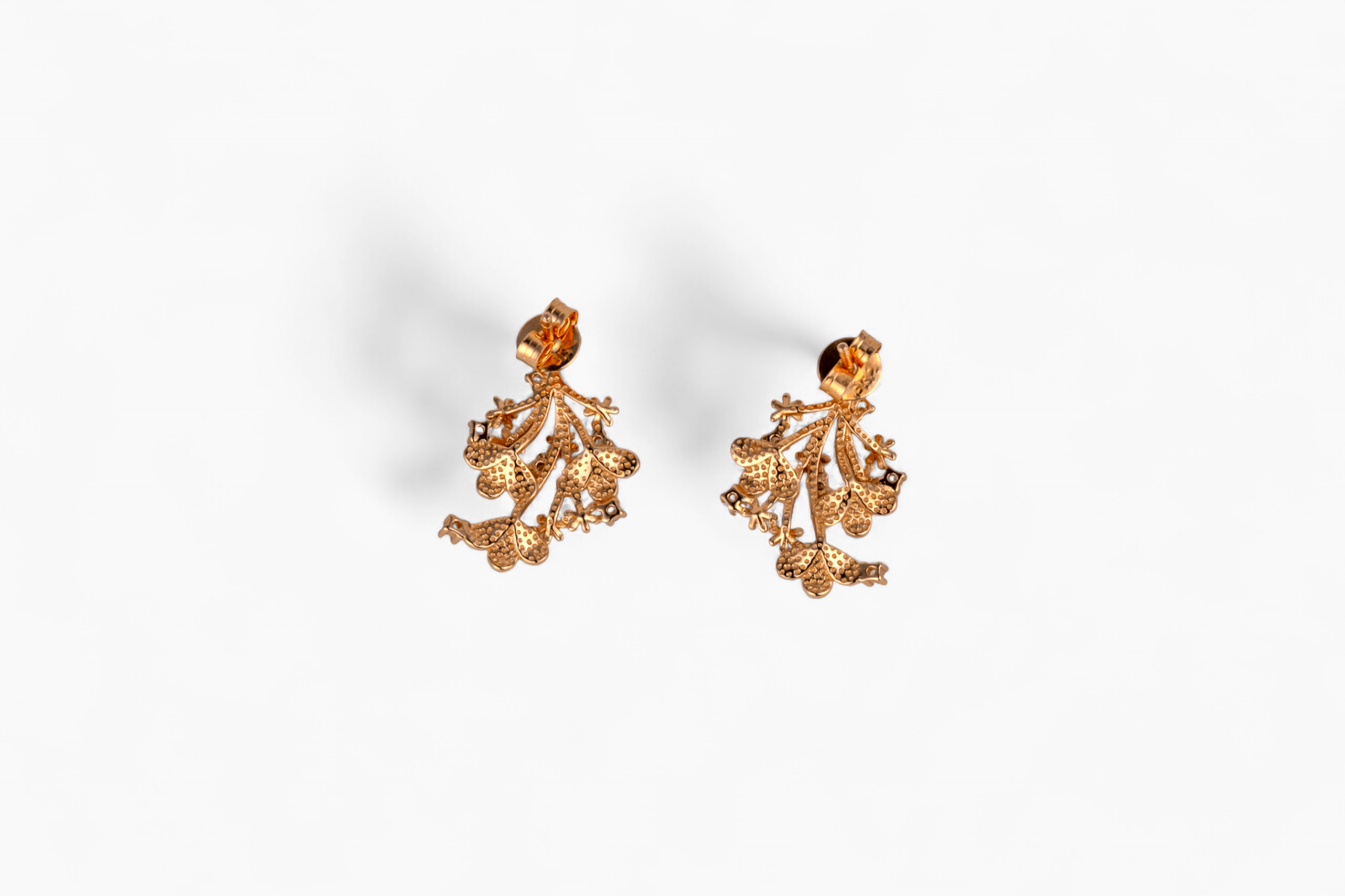 Rose Gold Floral Studs - Miraura Jewels