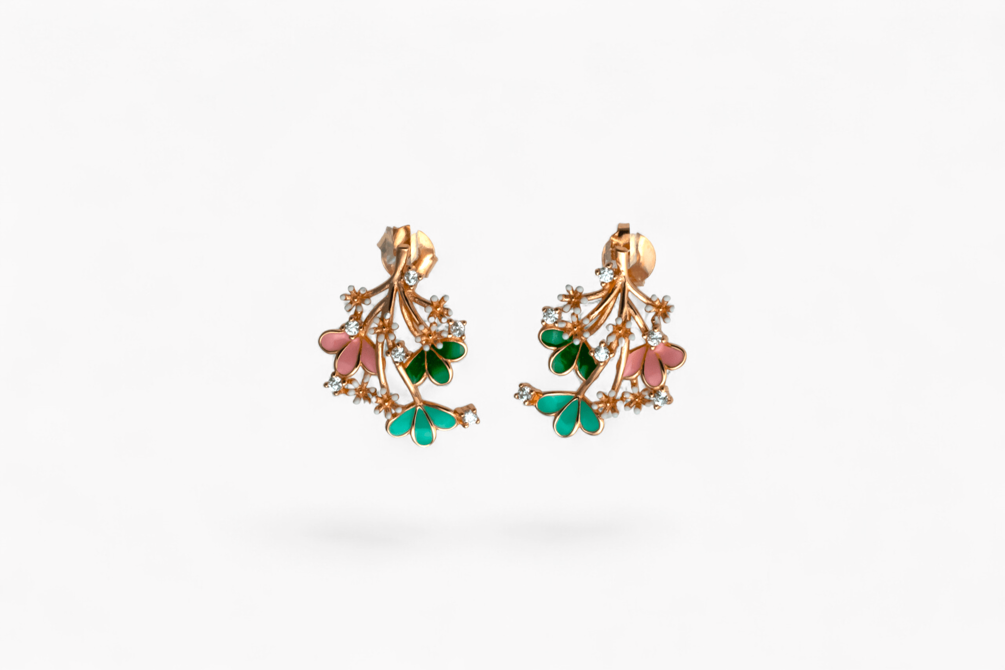 Rose Gold Floral Studs - Miraura Jewels