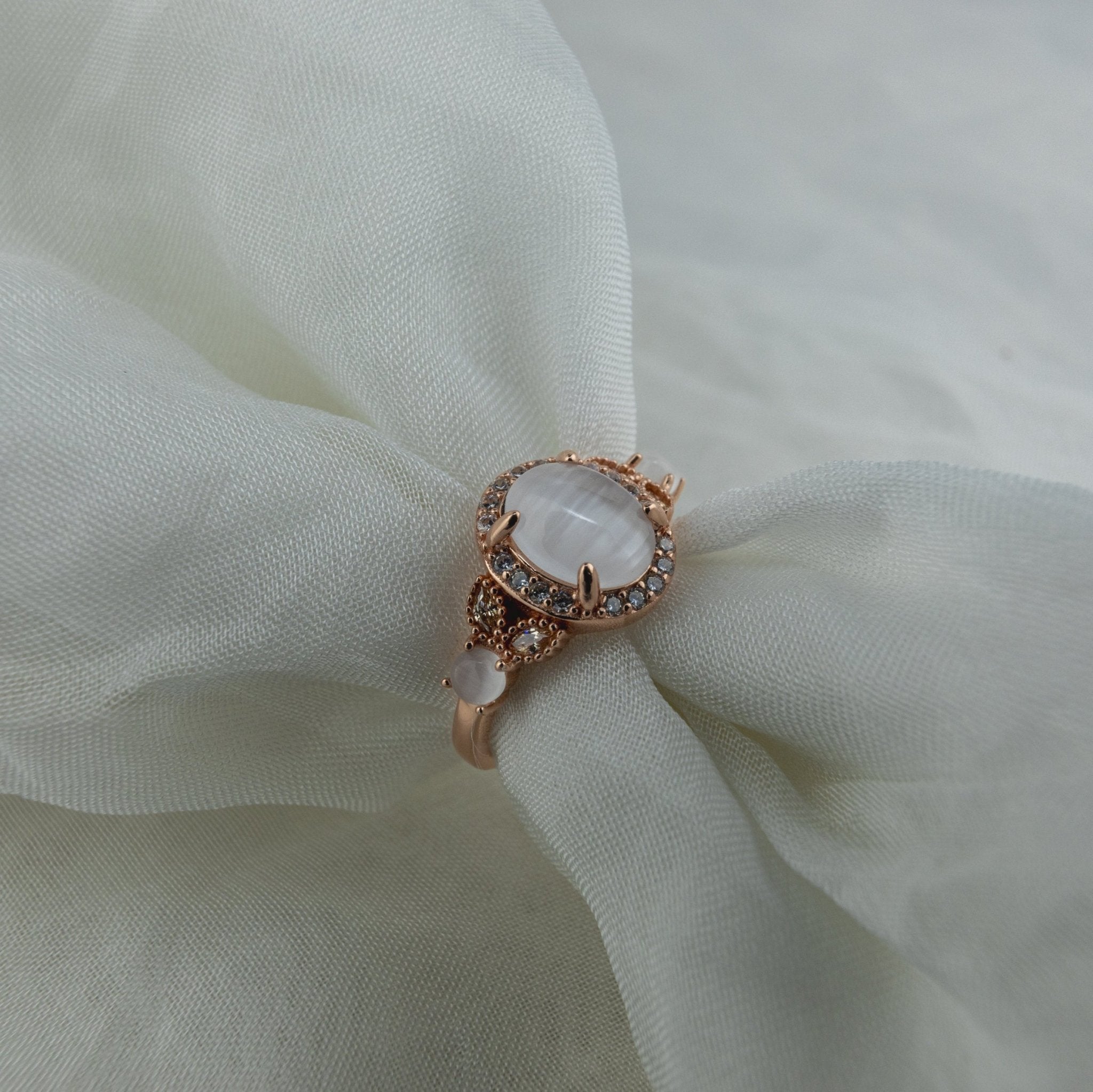 Rose Gold Moonstone Ring - Miraura Jewels