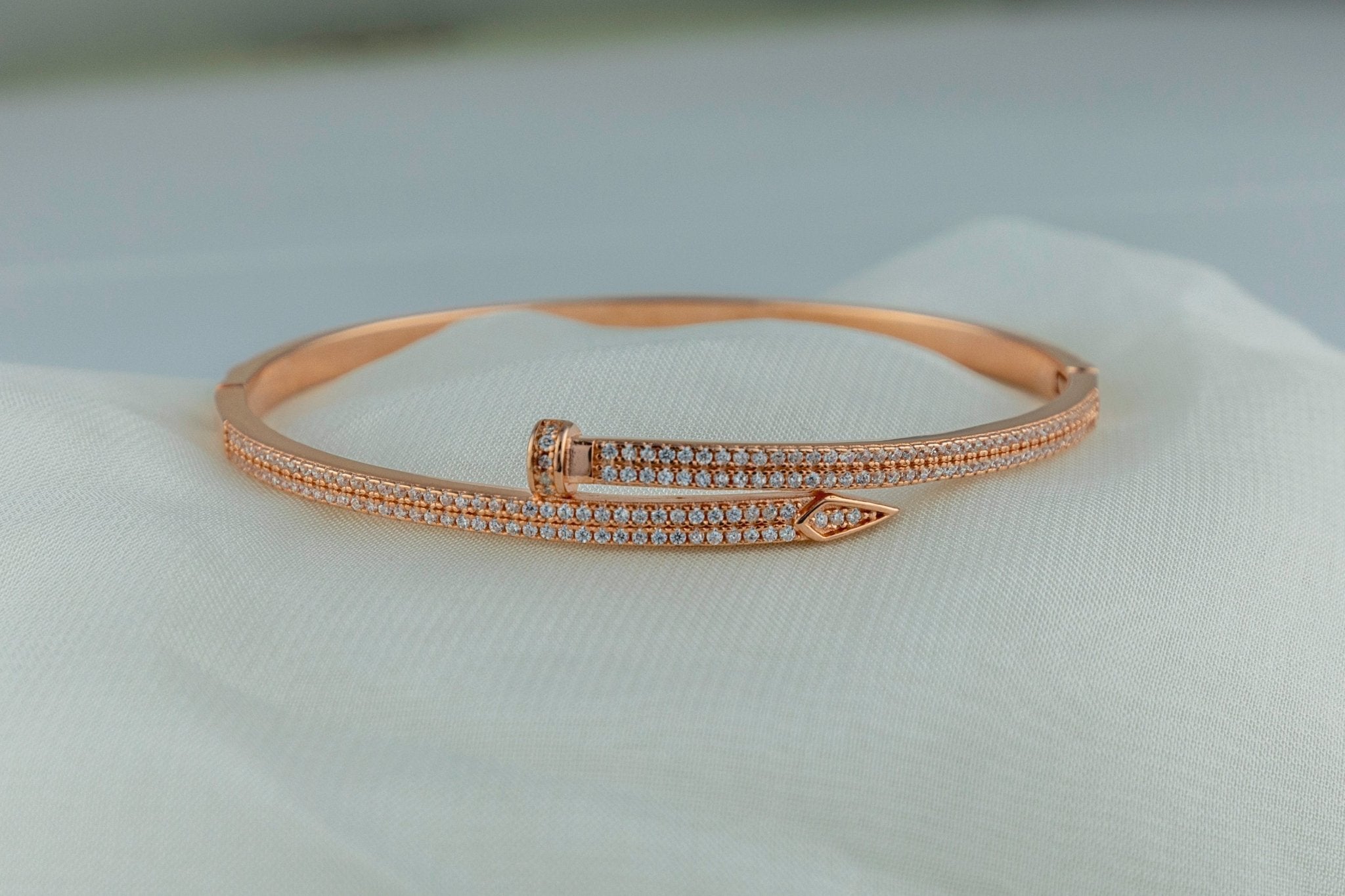 ROSE GOLD Nail Bangle - Miraura Jewels