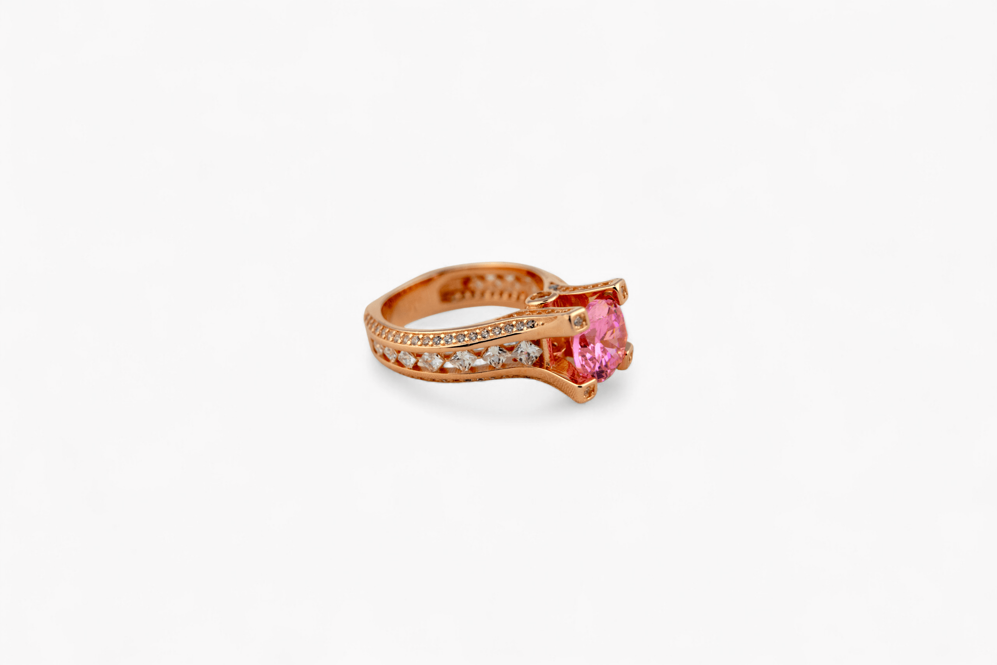 Rose Gold Pink Statement Ring - Miraura Jewels