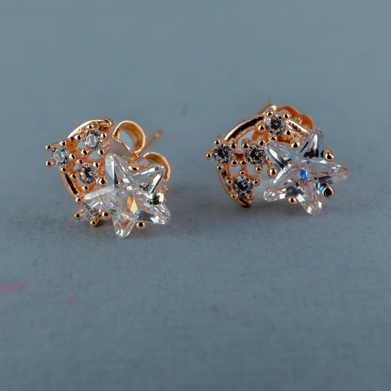 Rose Gold Star Stud Earrings - Miraura Jewels