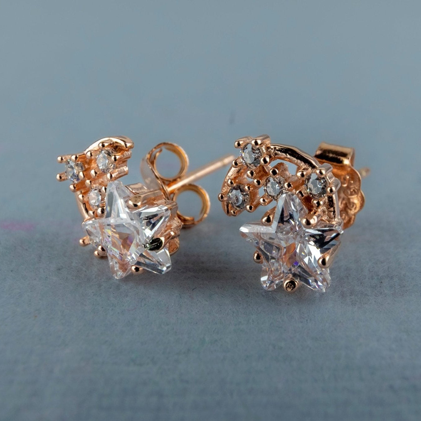 Rose Gold Star Stud Earrings - Miraura Jewels