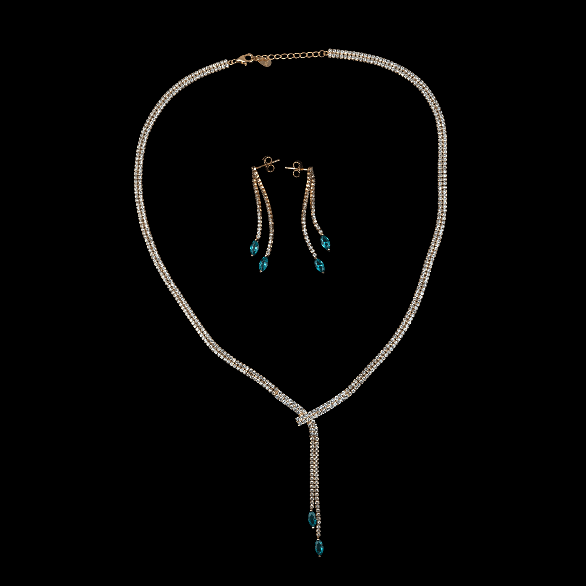 Rose Gold - Tone Y - Necklace Set - Miraura Jewels