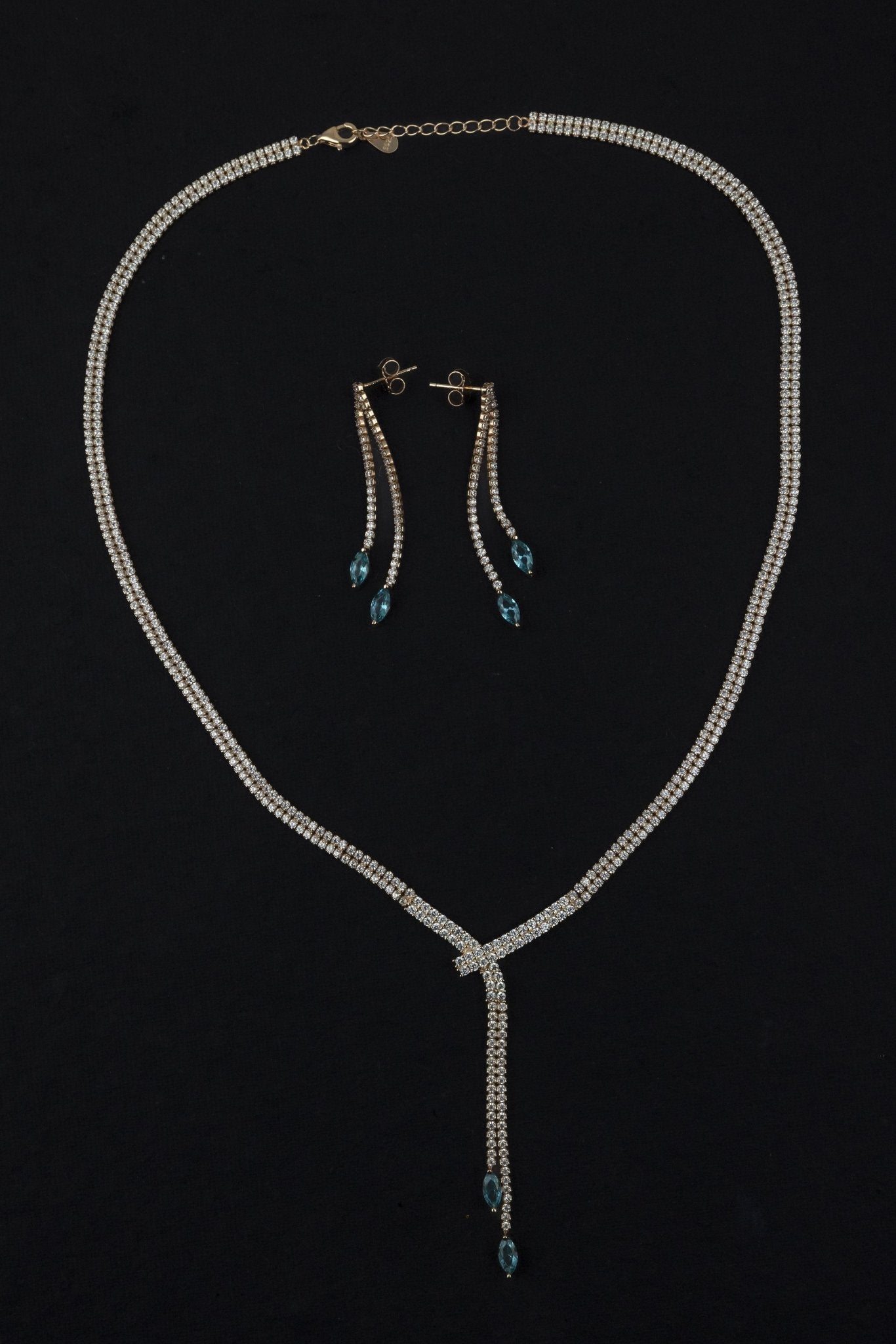 Rose Gold - Tone Y - Necklace Set - Miraura Jewels