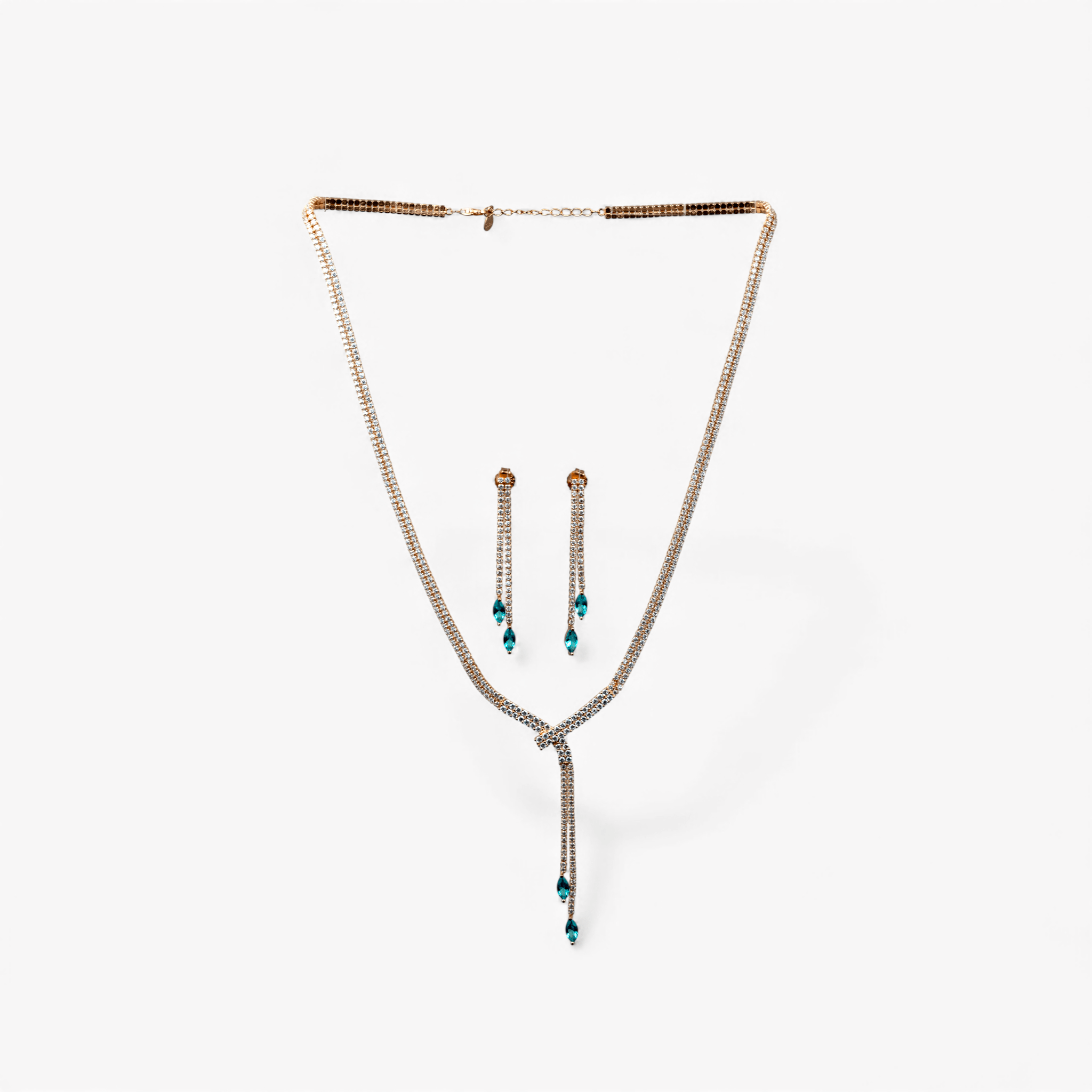 Rose Gold - Tone Y - Necklace Set - Miraura Jewels