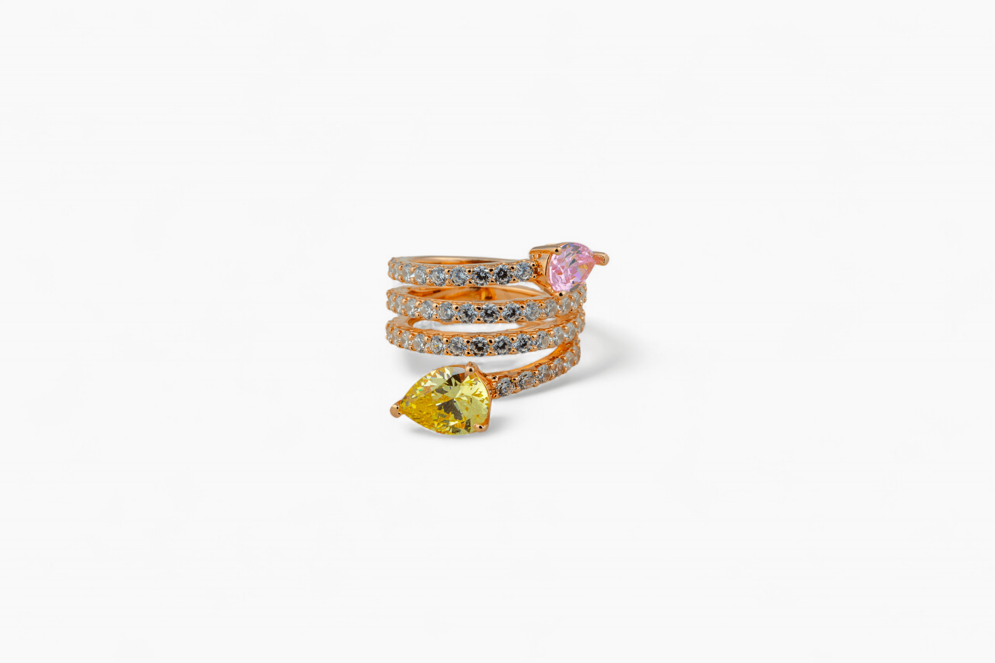 Rose Gold Triple Pave Band - Miraura Jewels