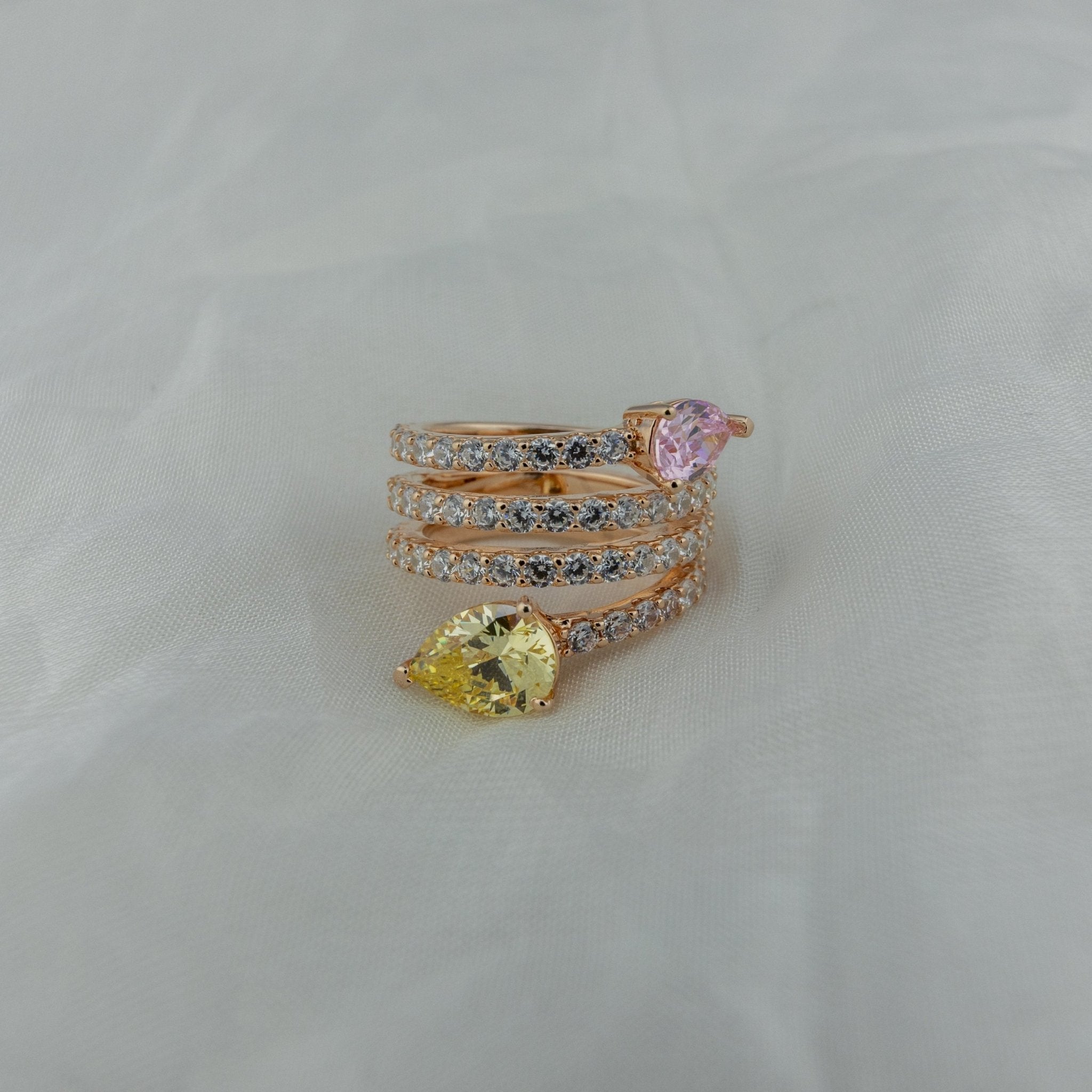 Rose Gold Triple Pave Band - Miraura Jewels