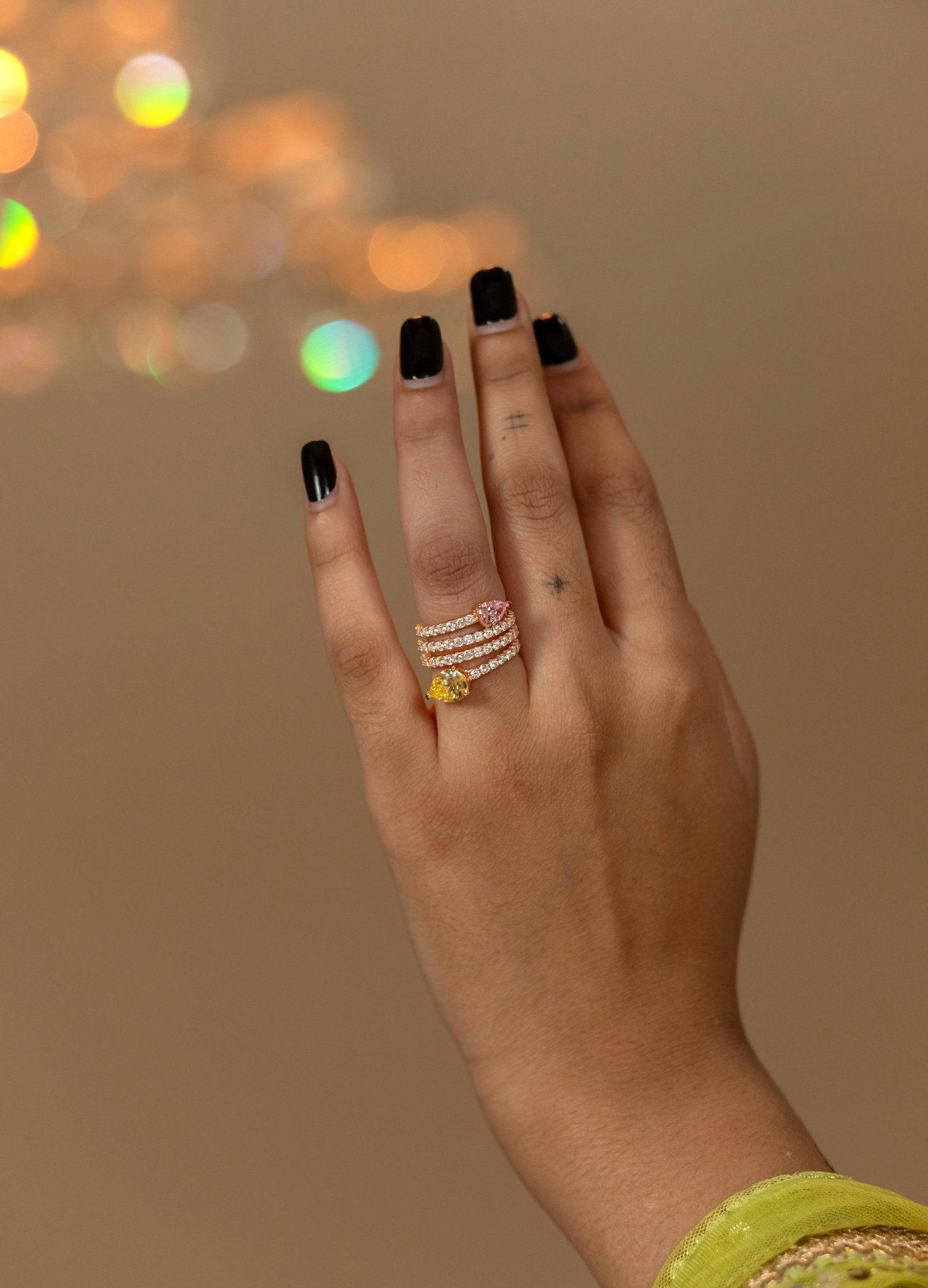 Rose Gold Triple Pave Band - Miraura Jewels