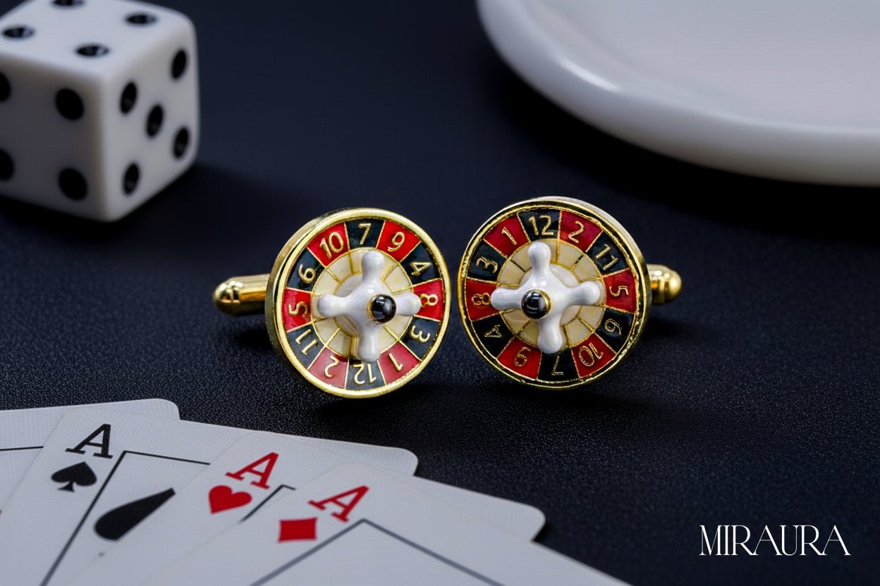 Roulette Wheel Cufflinks. - Miraura Jewels