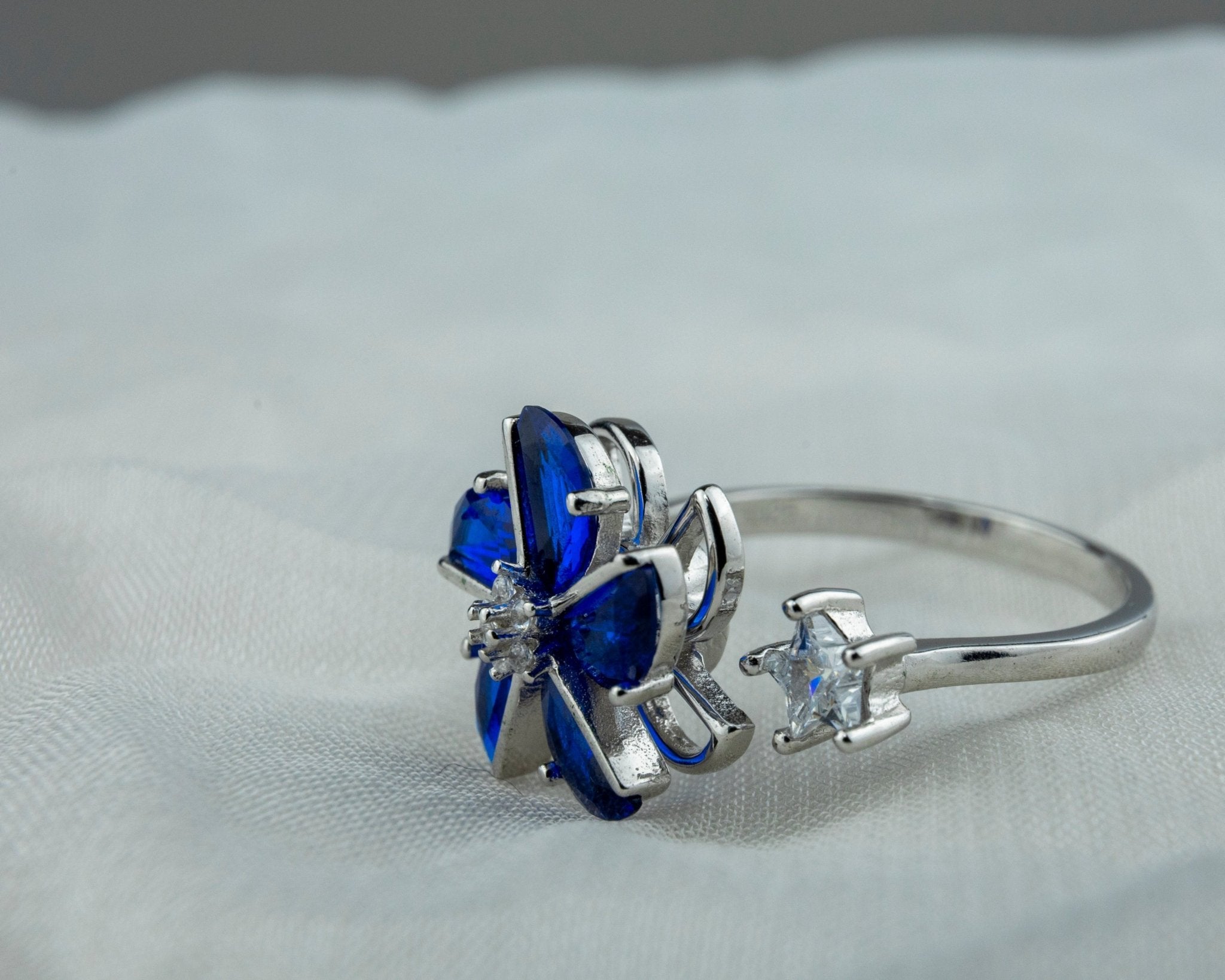 Sapphire - Blue Blossom Ring - Miraura Jewels