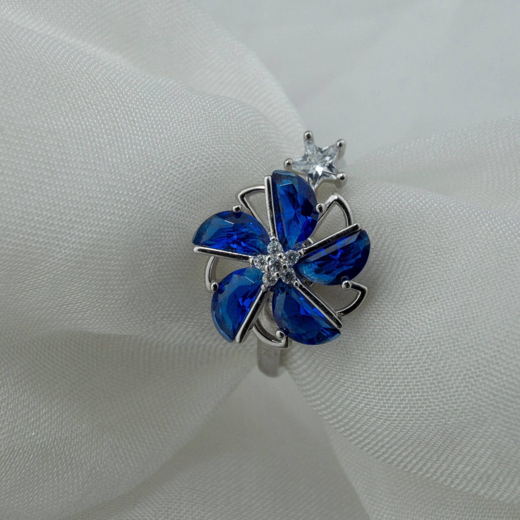 Sapphire - Blue Blossom Ring - Miraura Jewels