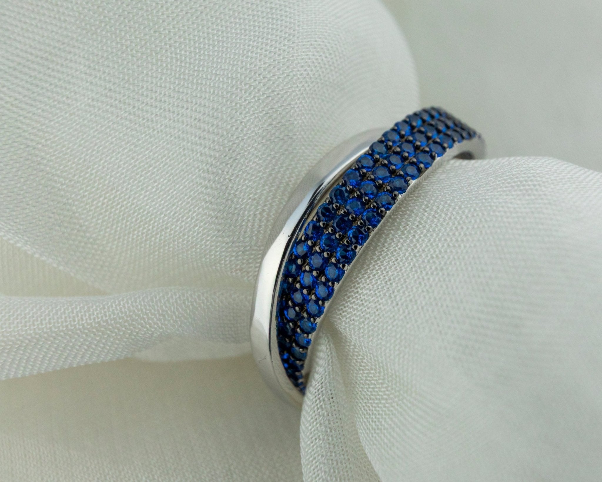 Sapphire - Blue Crossover Statement Ring - Miraura Jewels