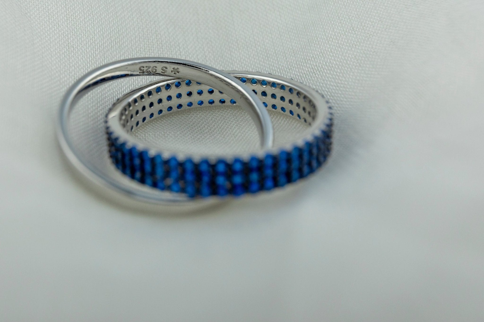 Sapphire - Blue Crossover Statement Ring - Miraura Jewels