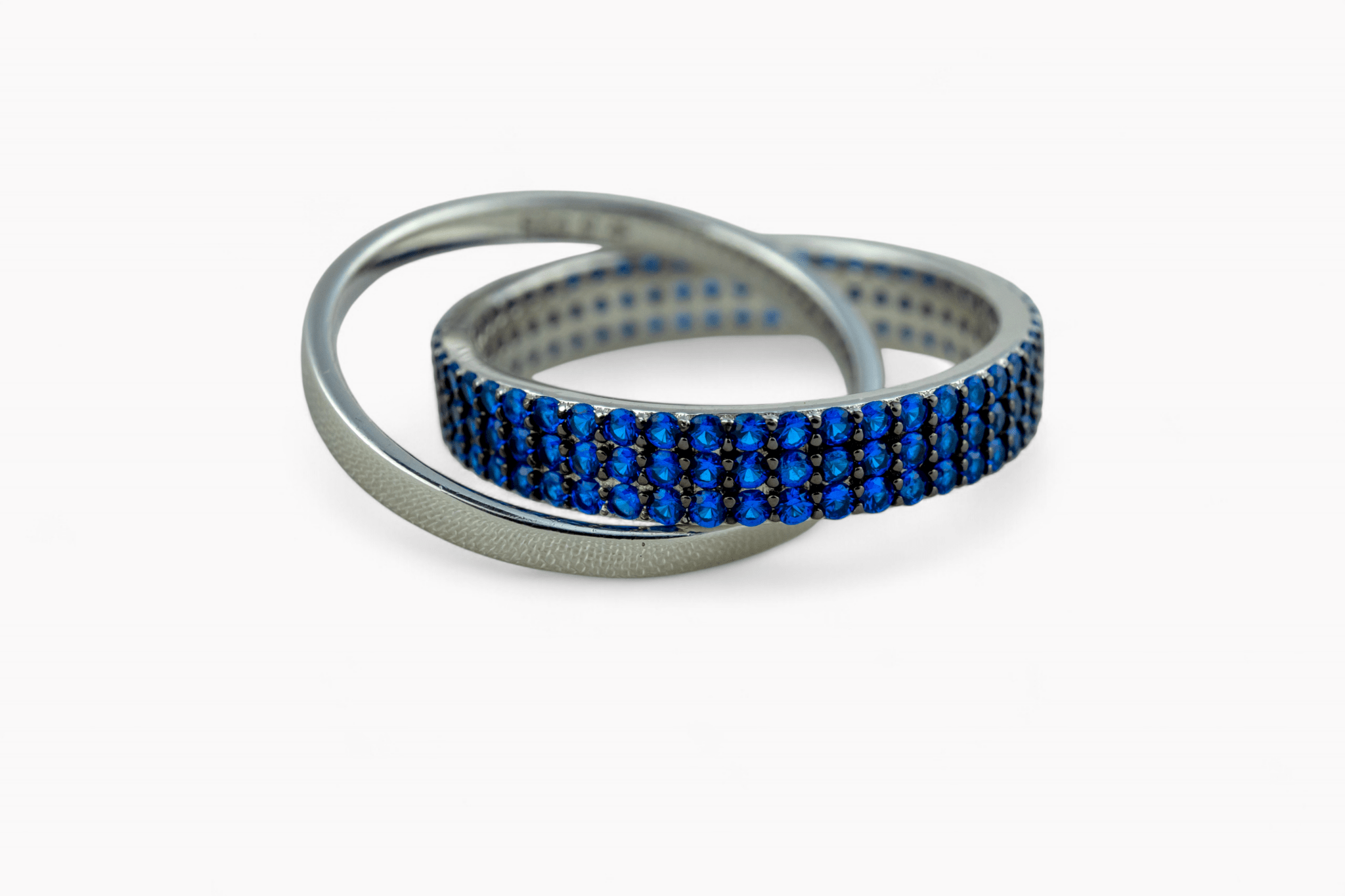 Sapphire - Blue Crossover Statement Ring - Miraura Jewels