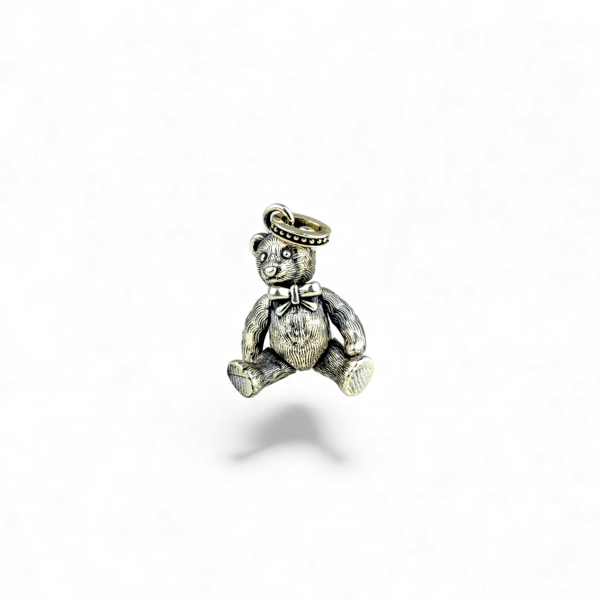 Silver Antiqued Bear Pendant - Miraura Jewels