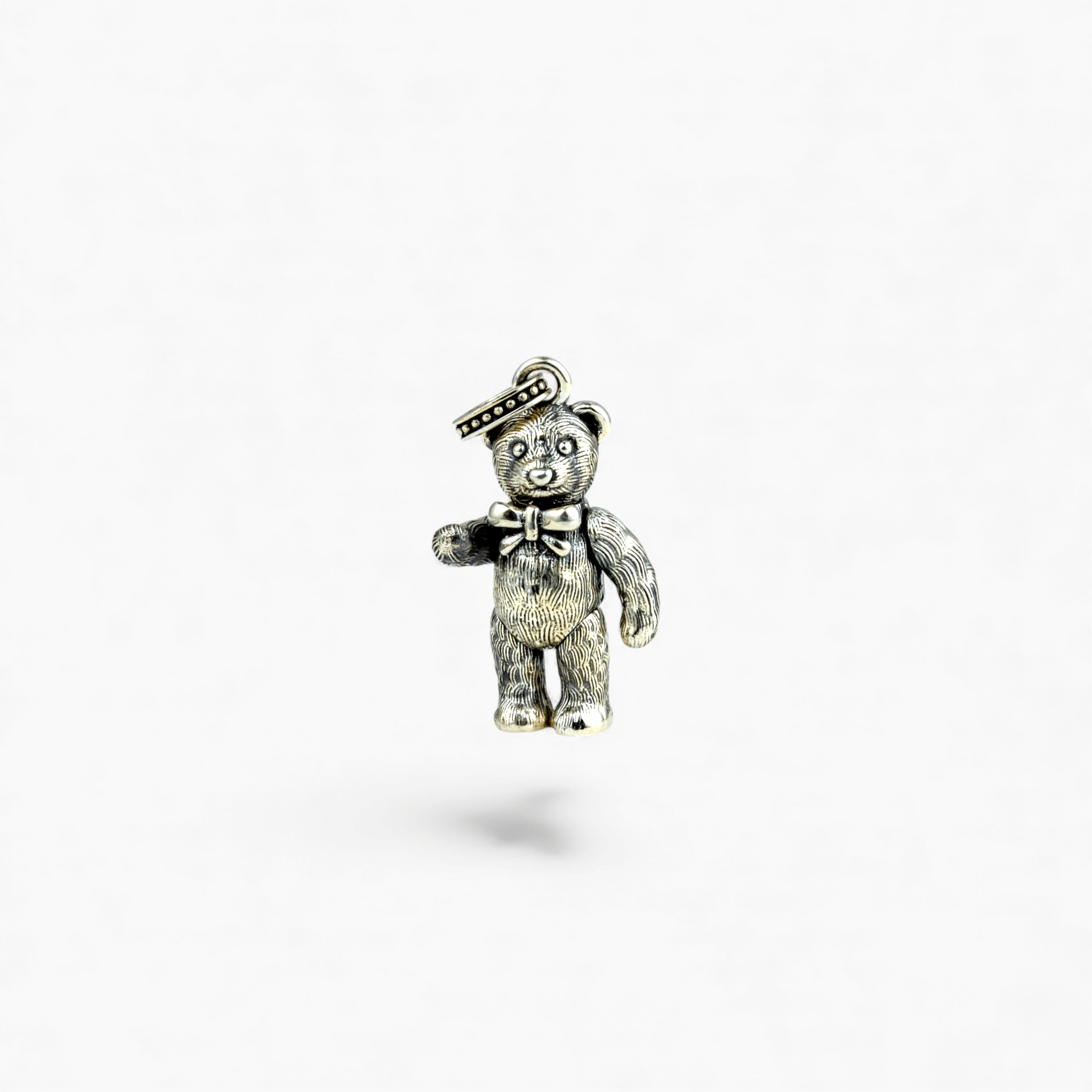 Silver Antiqued Bear Pendant - Miraura Jewels