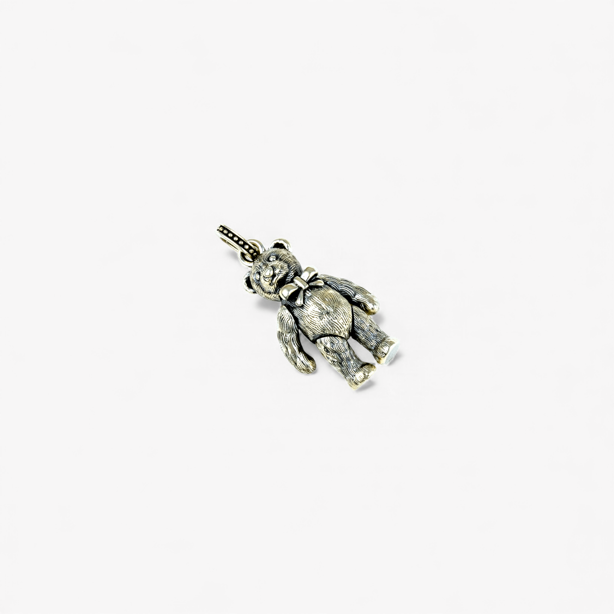 Silver Antiqued Bear Pendant - Miraura Jewels
