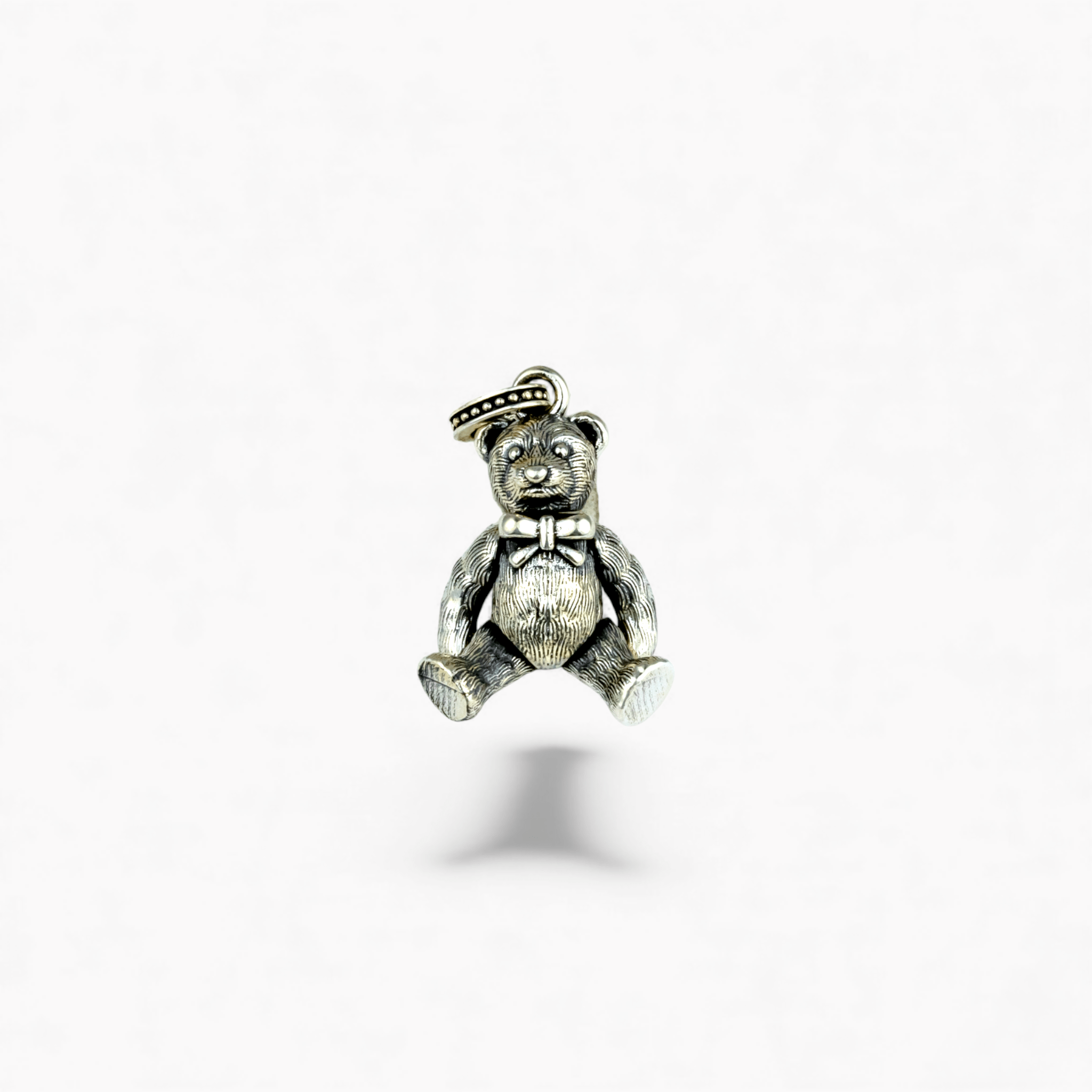 Silver Antiqued Bear Pendant - Miraura Jewels