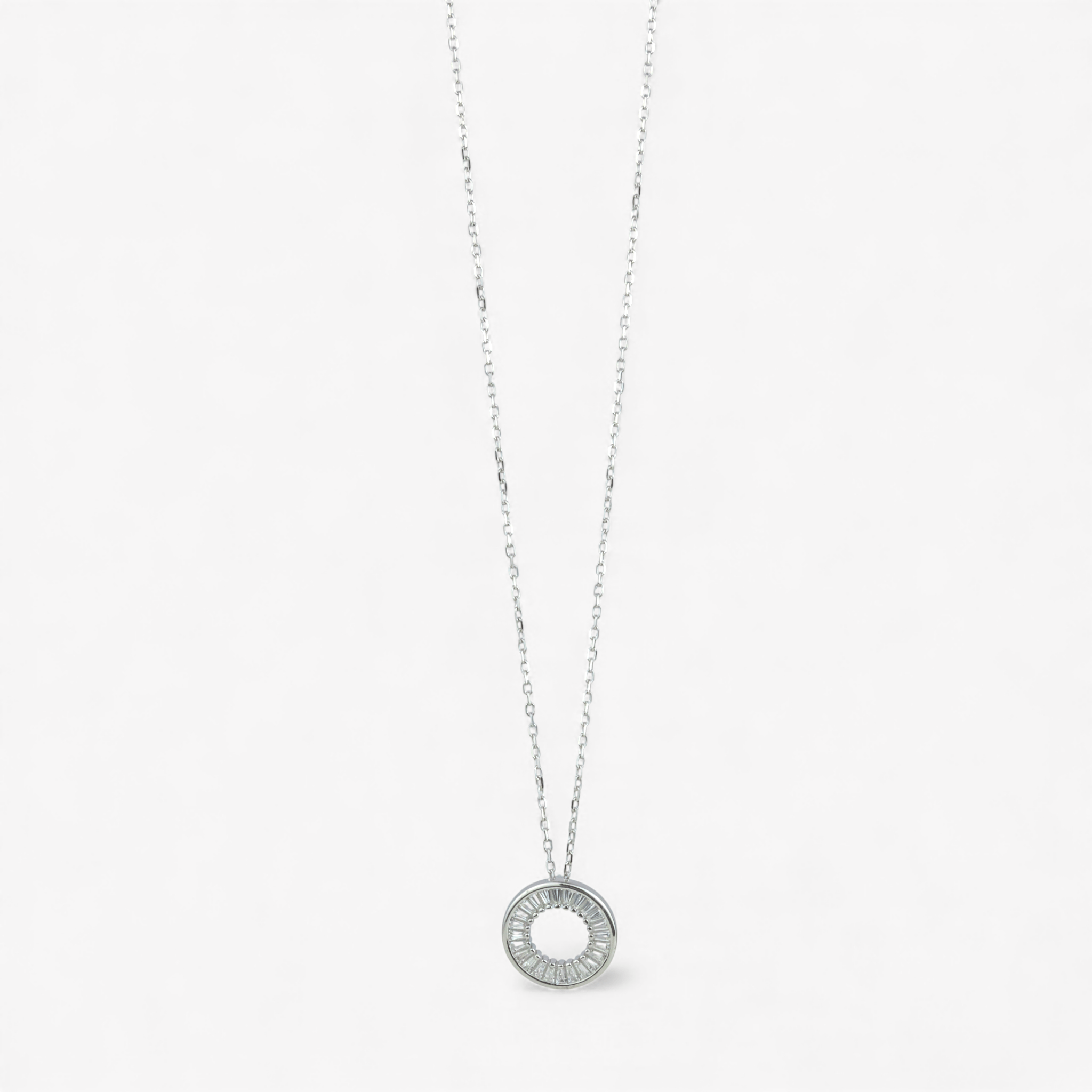Silver Baguette Circle - Miraura Jewels
