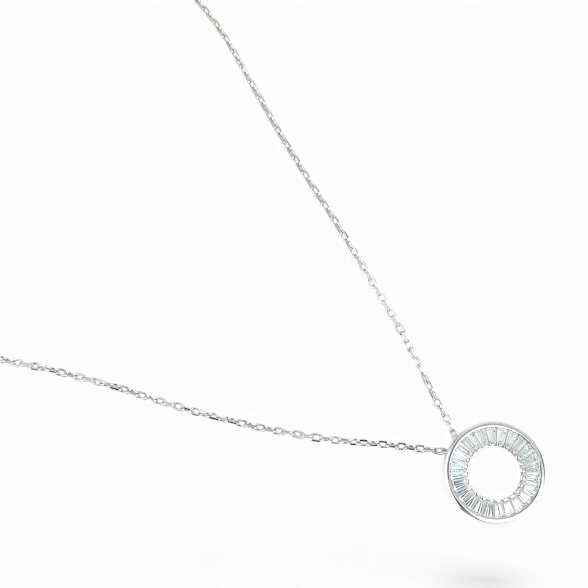 Silver Baguette Circle - Miraura Jewels