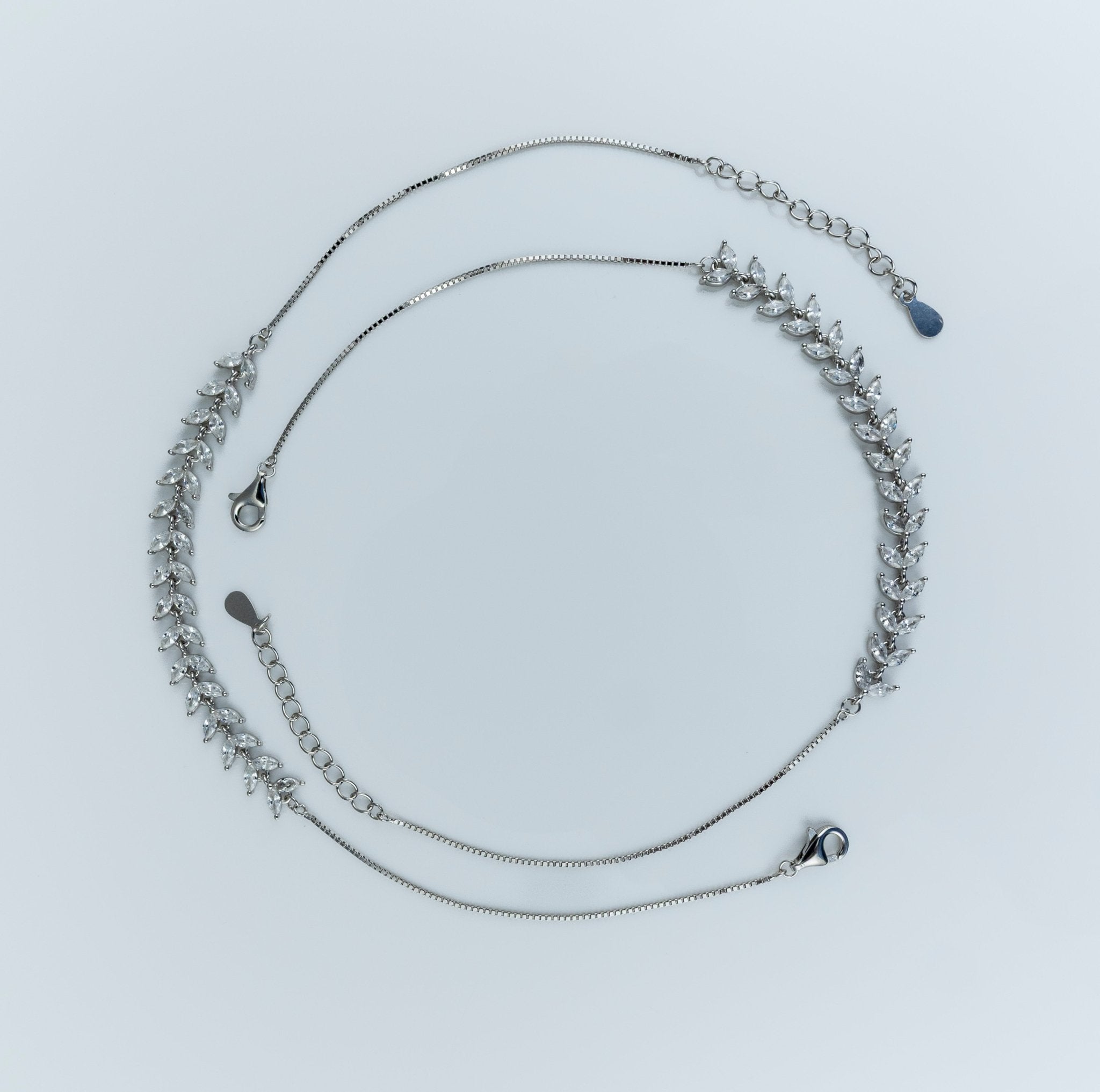 Silver Laurel Anklets PAIR - Miraura Jewels
