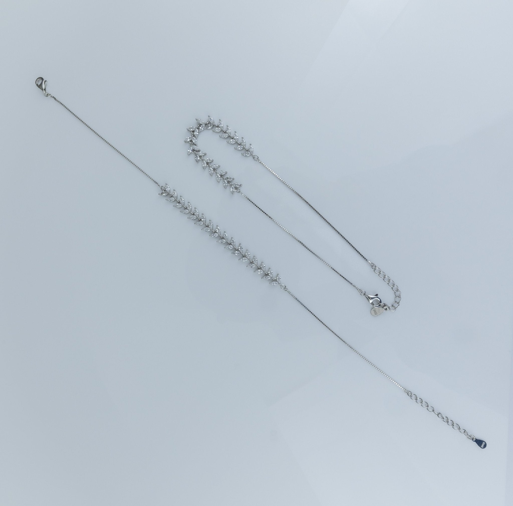 Silver Laurel Anklets PAIR - Miraura Jewels