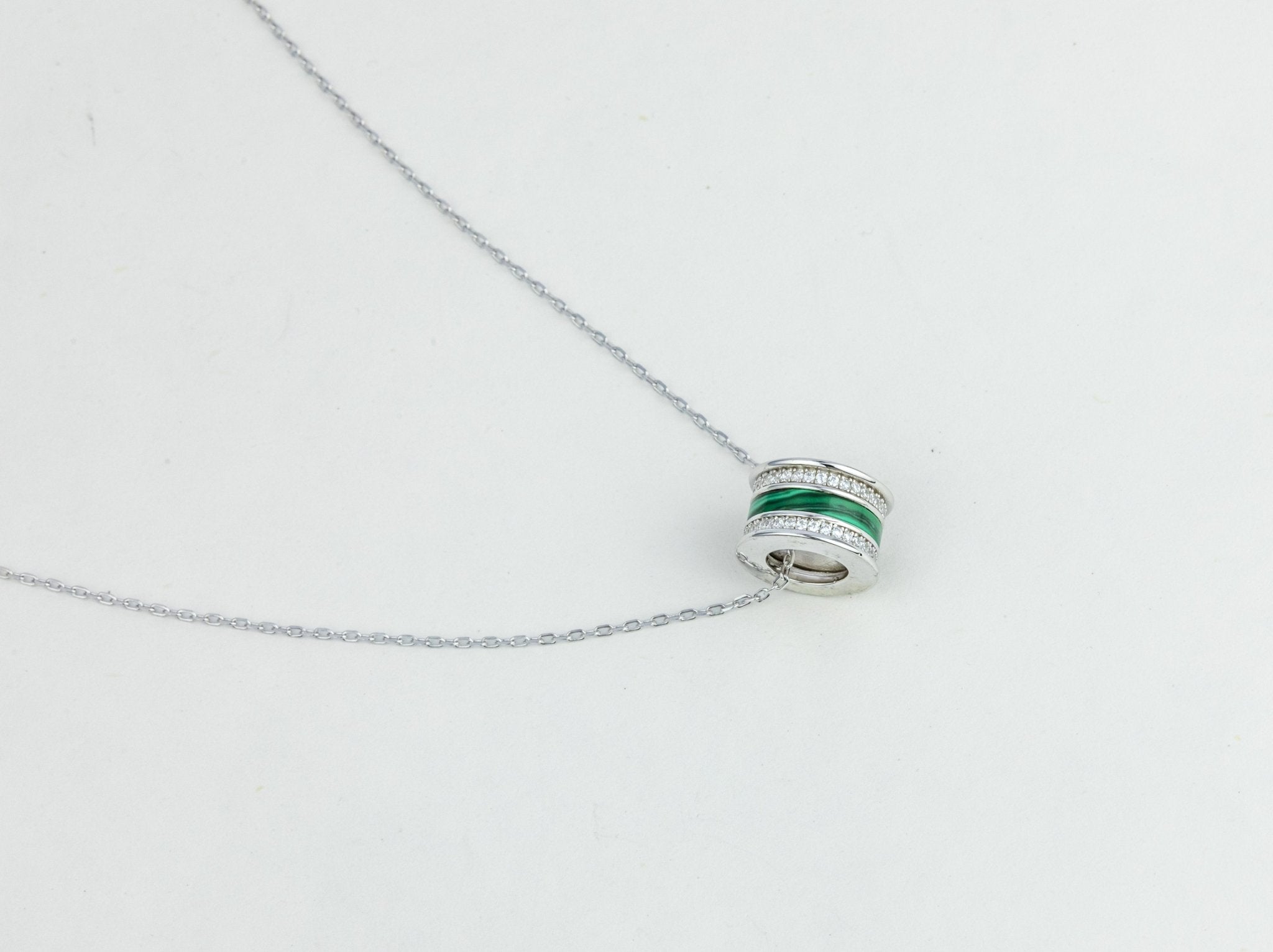 Silver Malachite Bead Pendant - Miraura Jewels