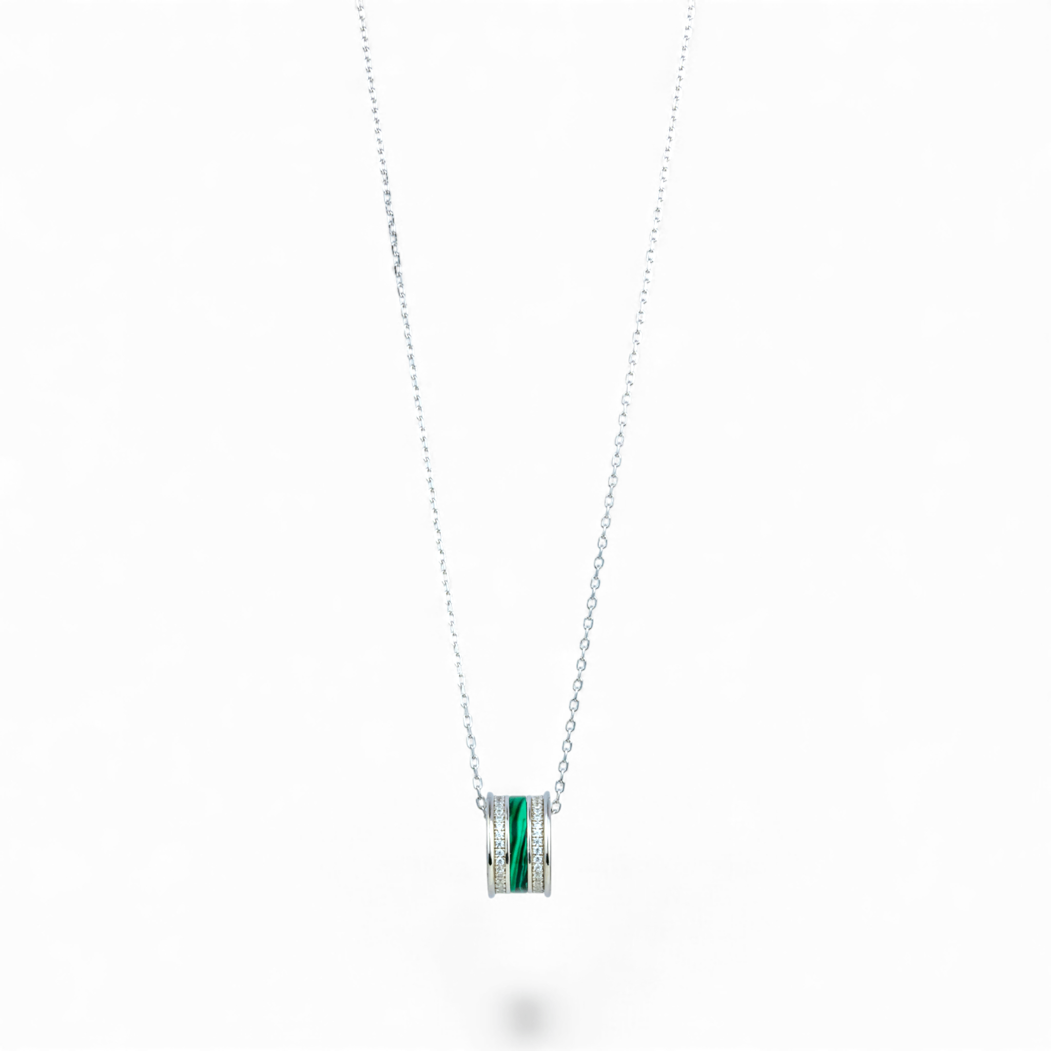Silver Malachite Bead Pendant - Miraura Jewels