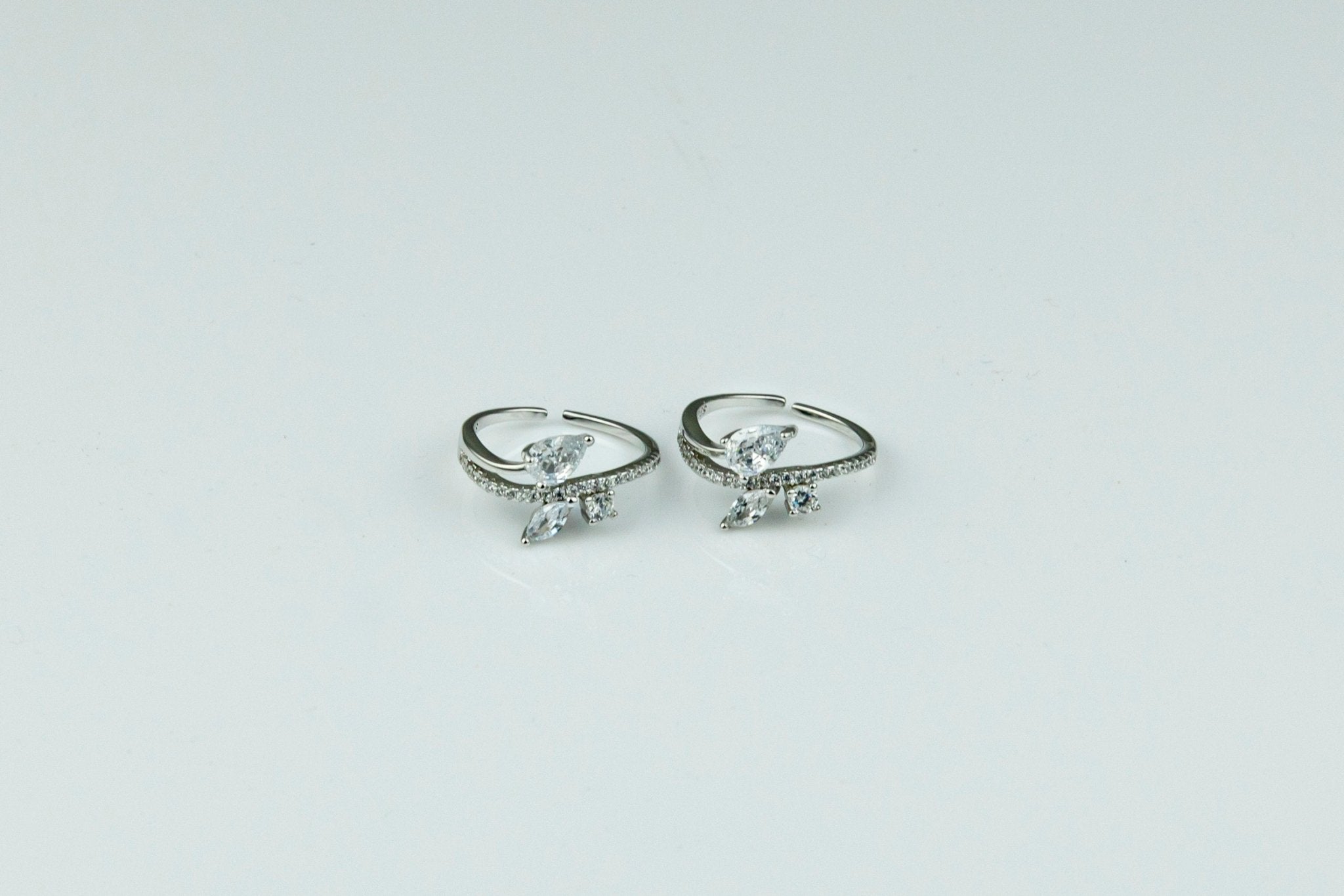 Silver Teardrop Toe Rings - Miraura Jewels