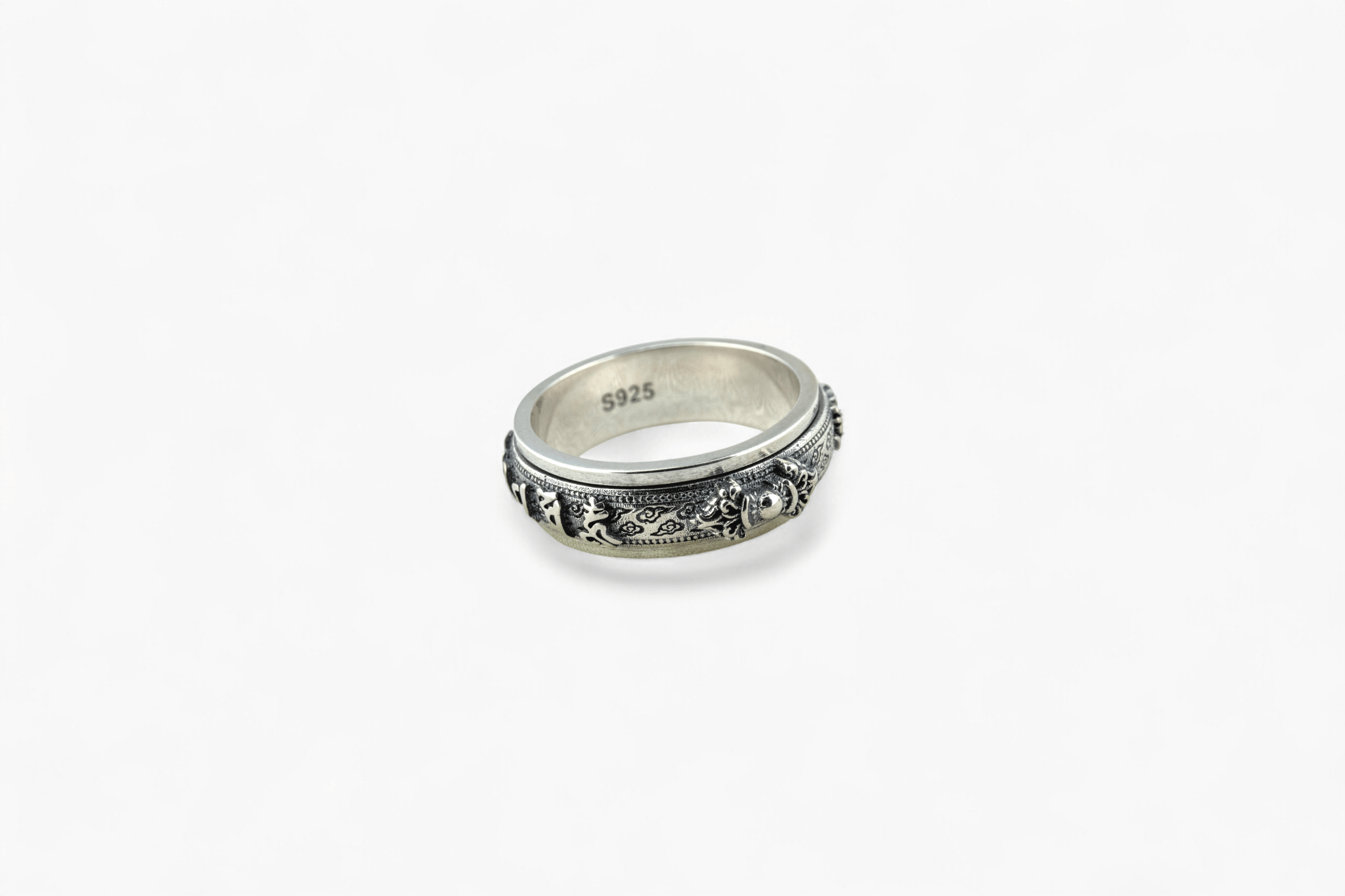 Silver Textured Spinner Ring - Miraura Jewels